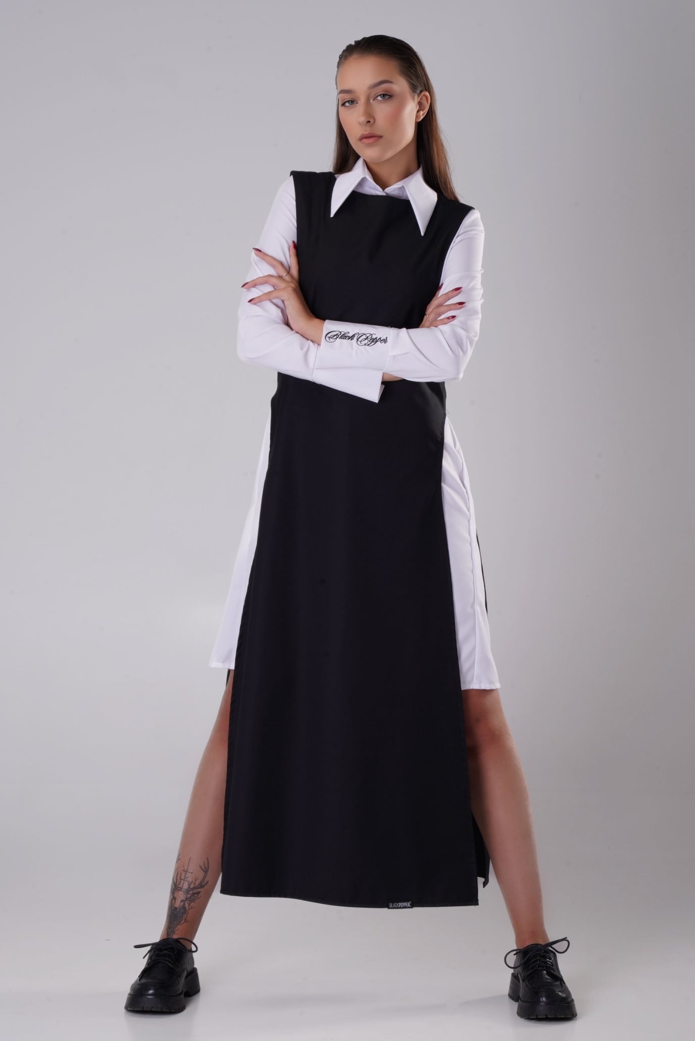 Женский черный костюм двойка 3