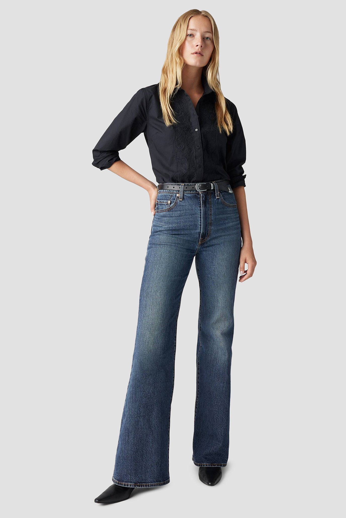 Женские синие джинсы Ribcage Bell 7