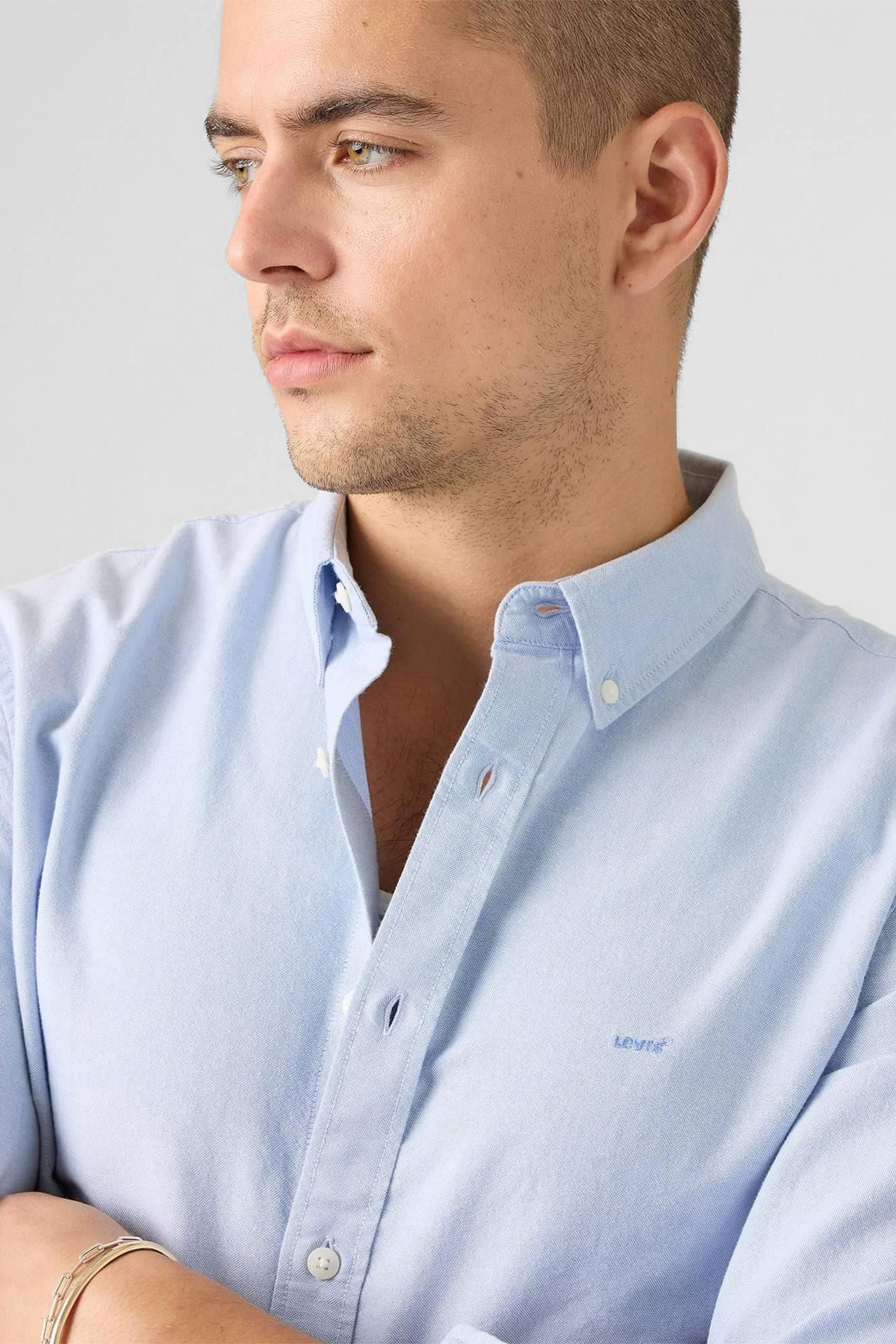 Мужская голубая рубашка 5
