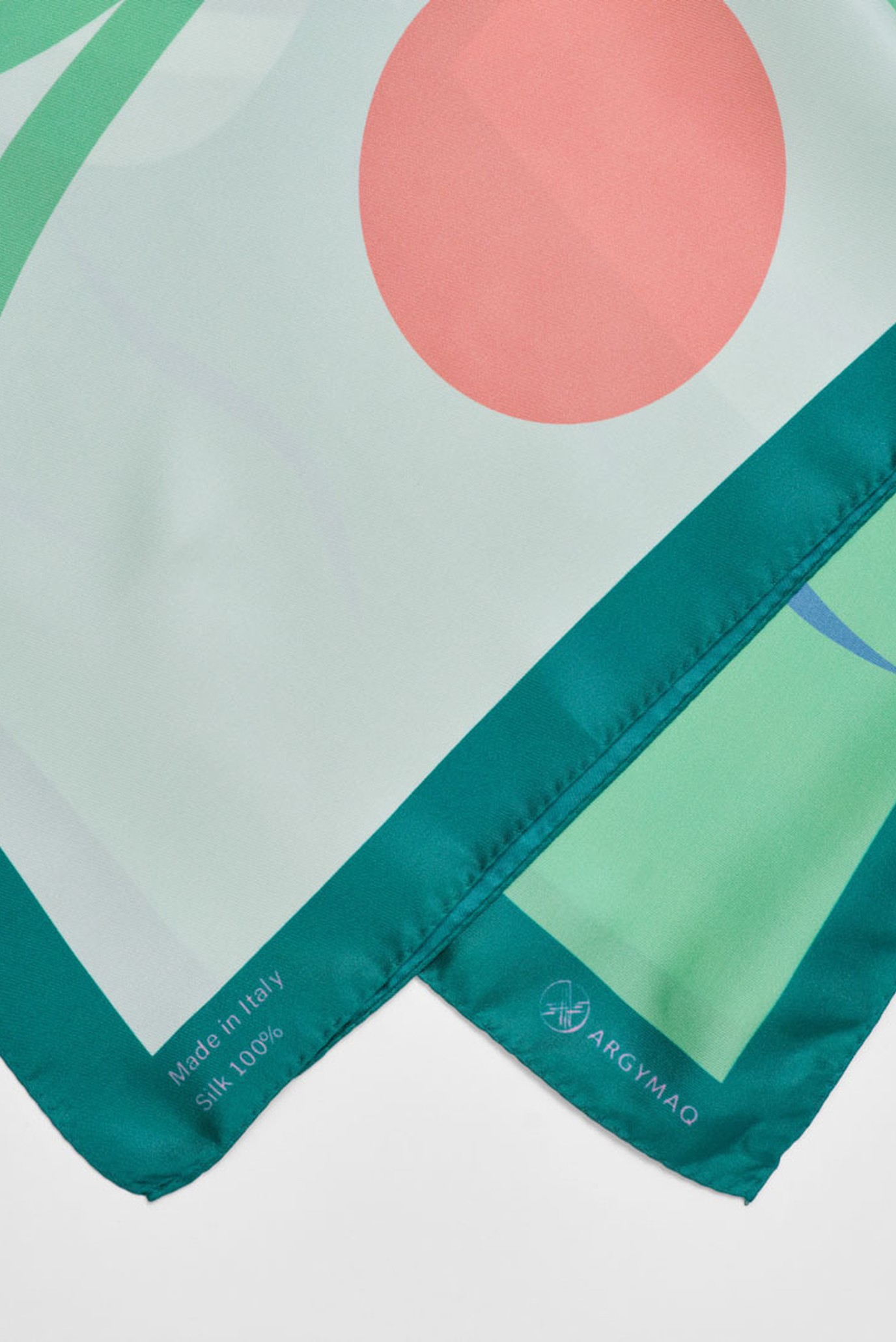 Женский зеленый платок 70х70 3