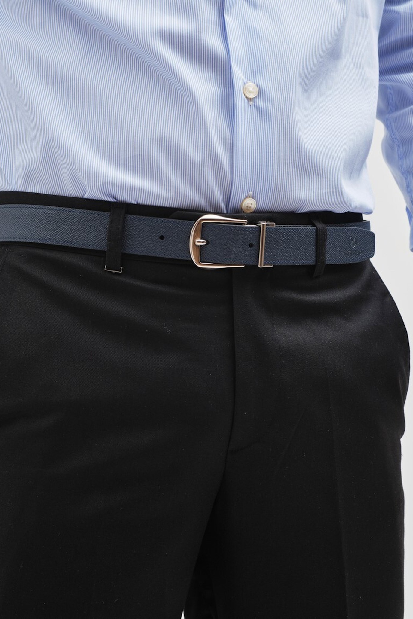 Мужской темно синий-черный ремень 30ММ 4