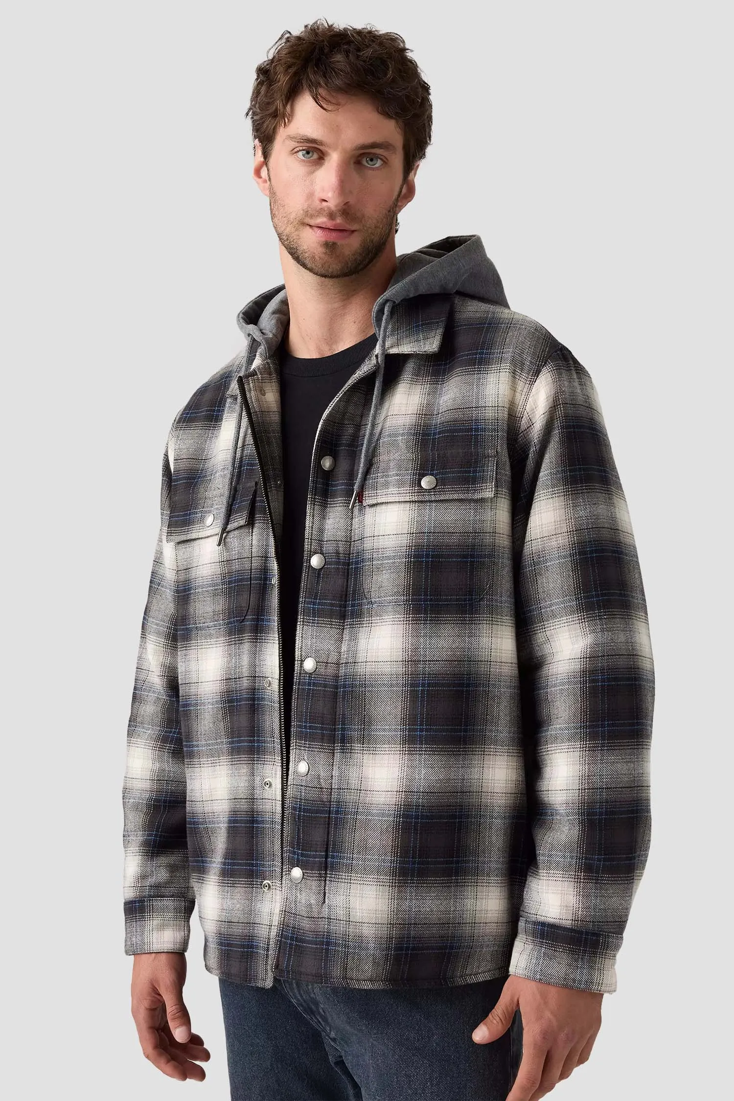 Мужская рубашка-пальто в клетку 6