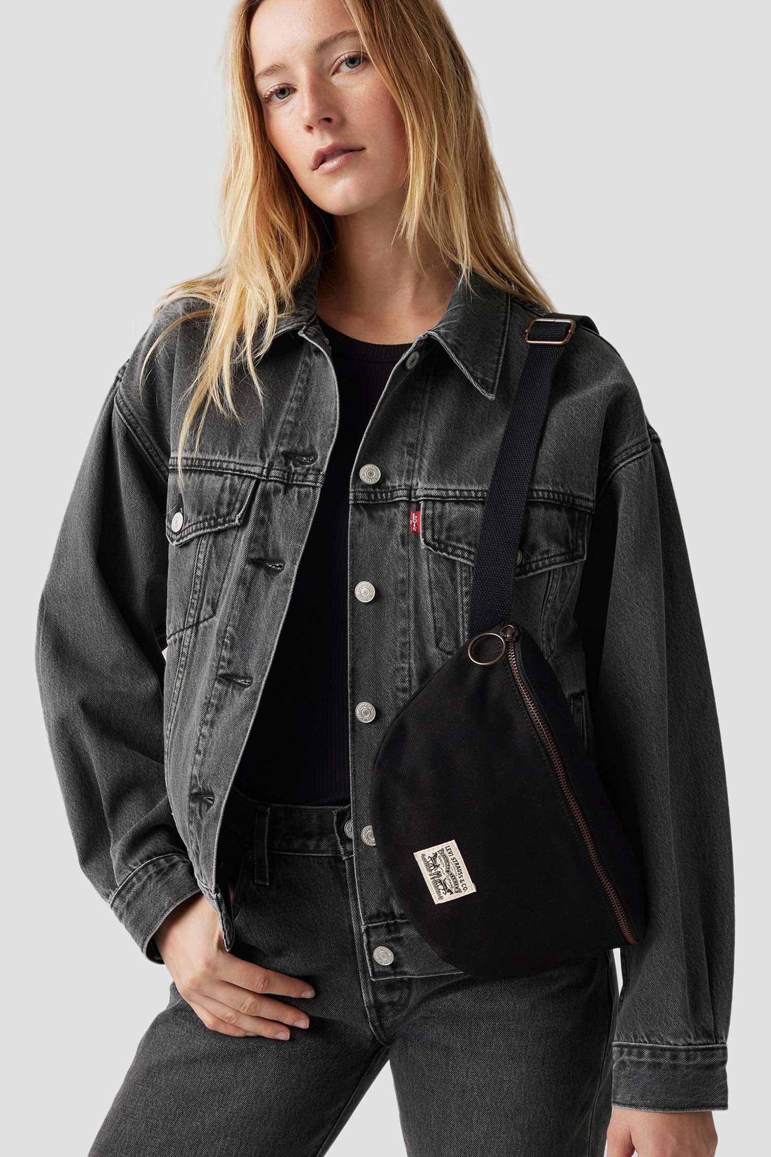 Женская черная поясная сумка 4