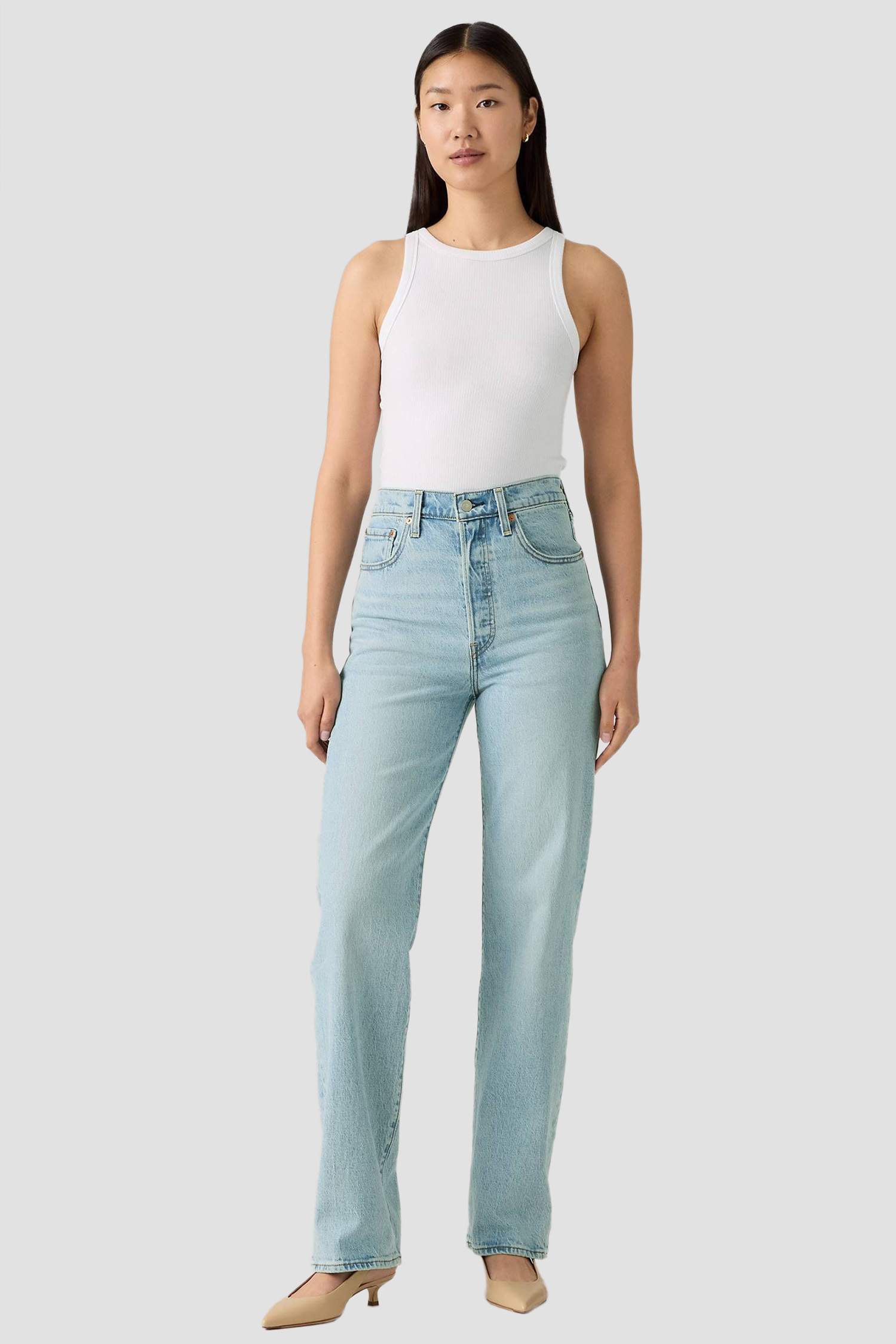 Женские голубые джинсы Ribcage Full Length 6