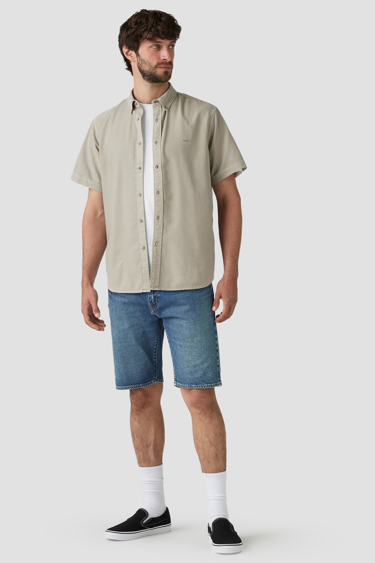 Мужская бежевая рубашка 7