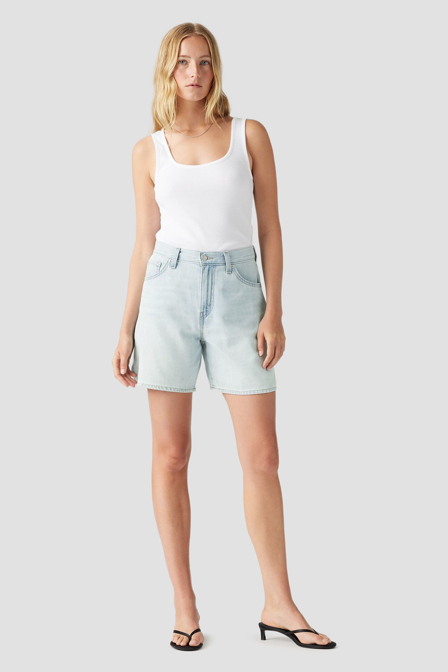 Женские голубые джинсовые шорты High Rise Baggy 6