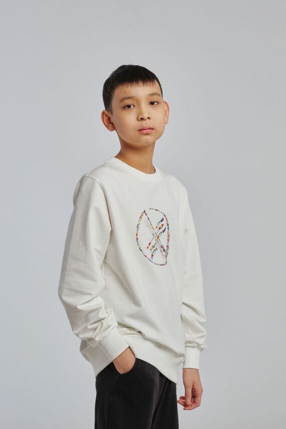 Детский белый свитшот Argymaq