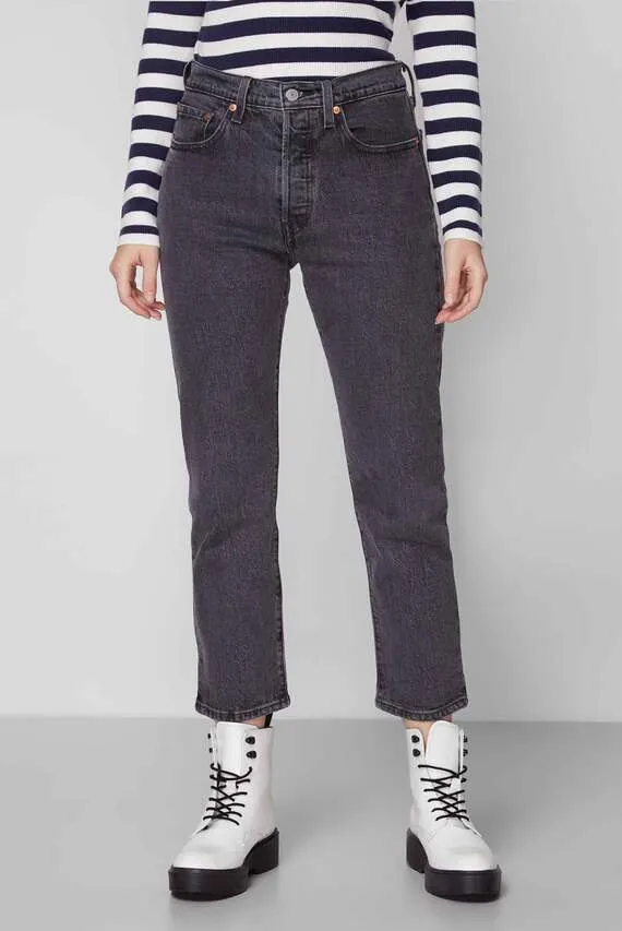 Женские черные джинсы 501® Straight Crop Levi's