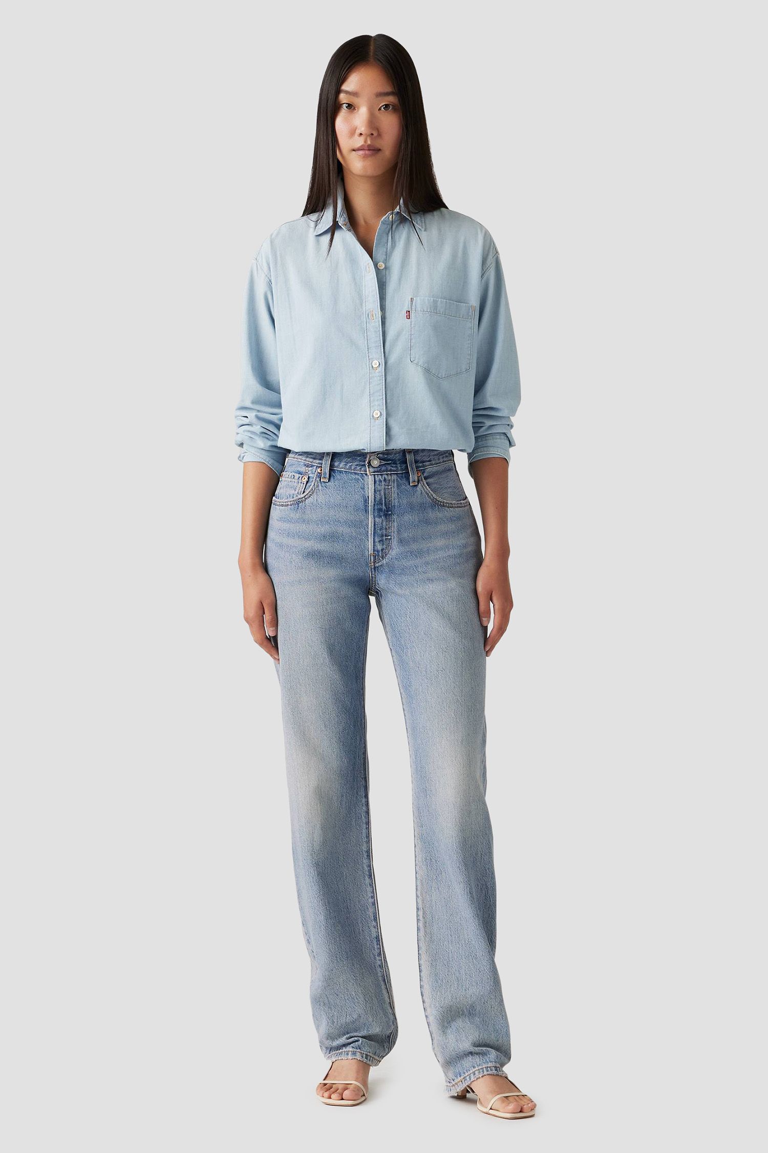 Женские голубые джинсы 501®'90S Straight 5