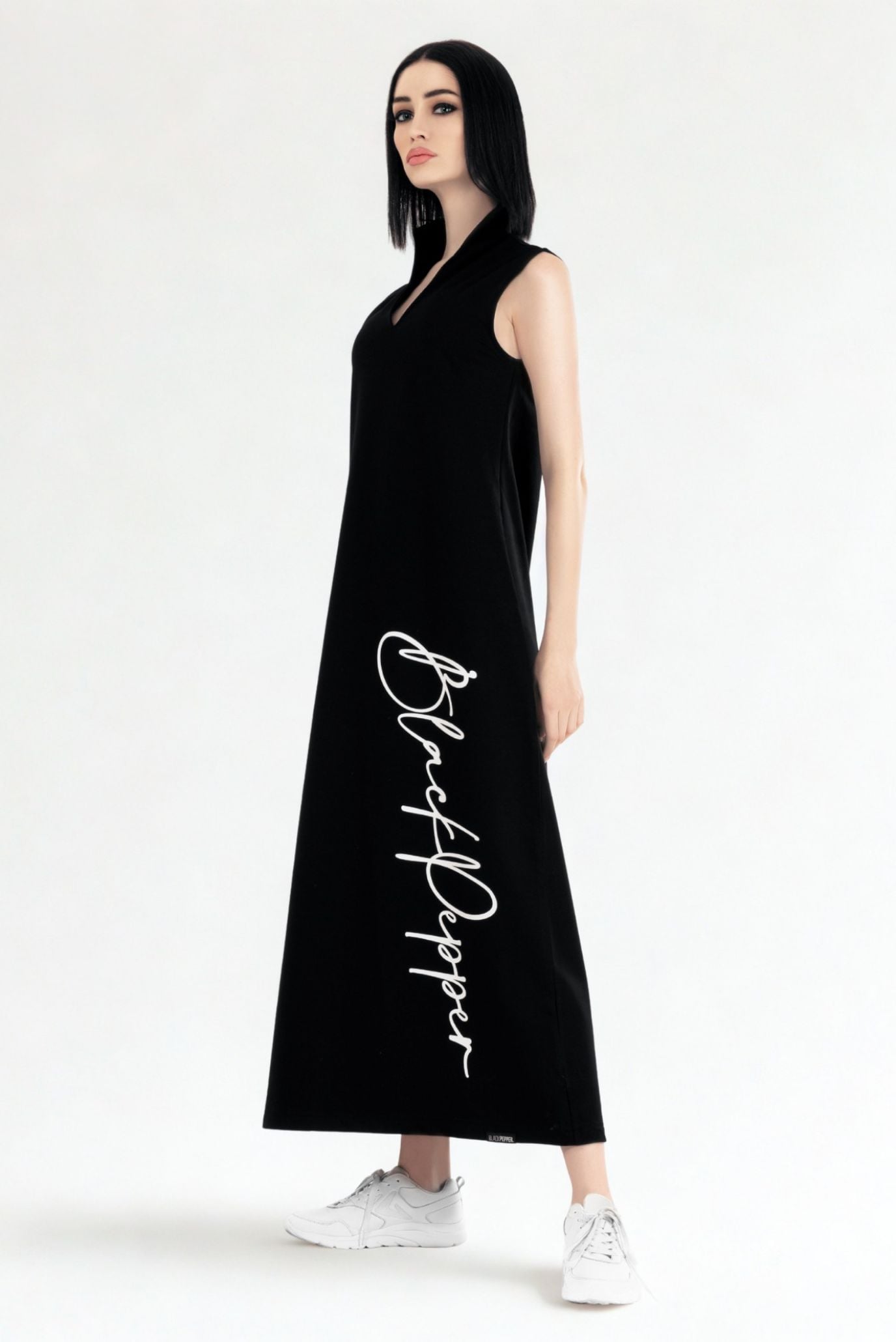 Женское черное платье CALLIGRAPHIC 2