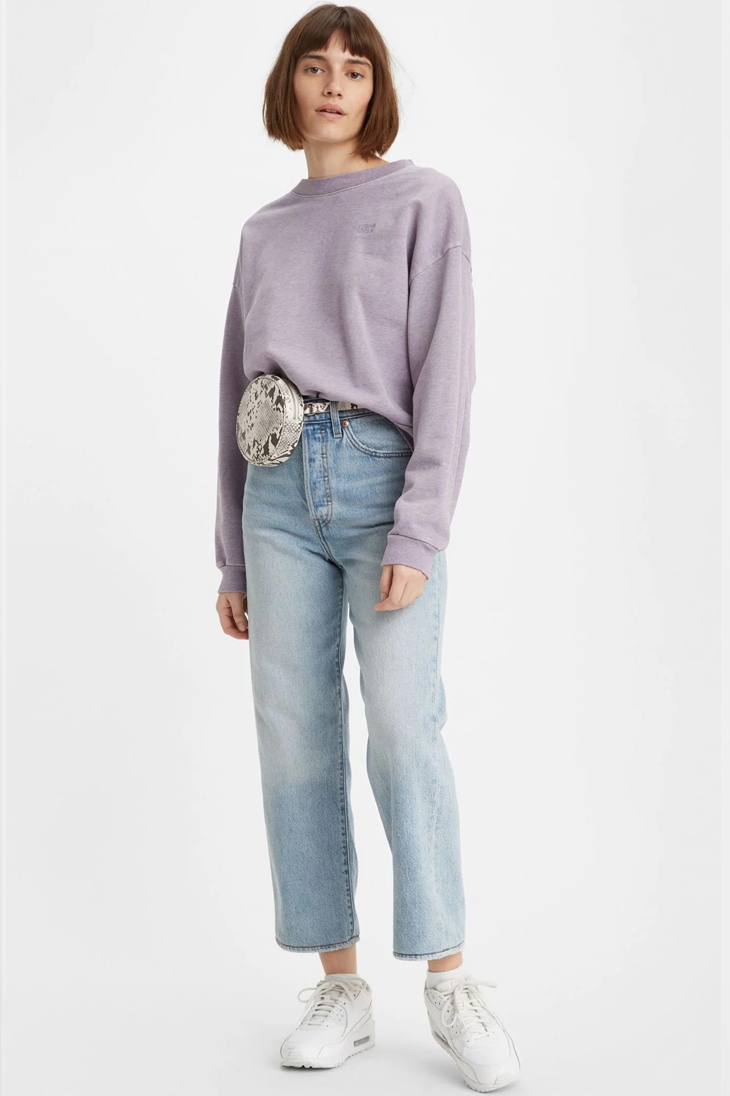 Женские голубые джинсы Ribcage Straight Ankle 5