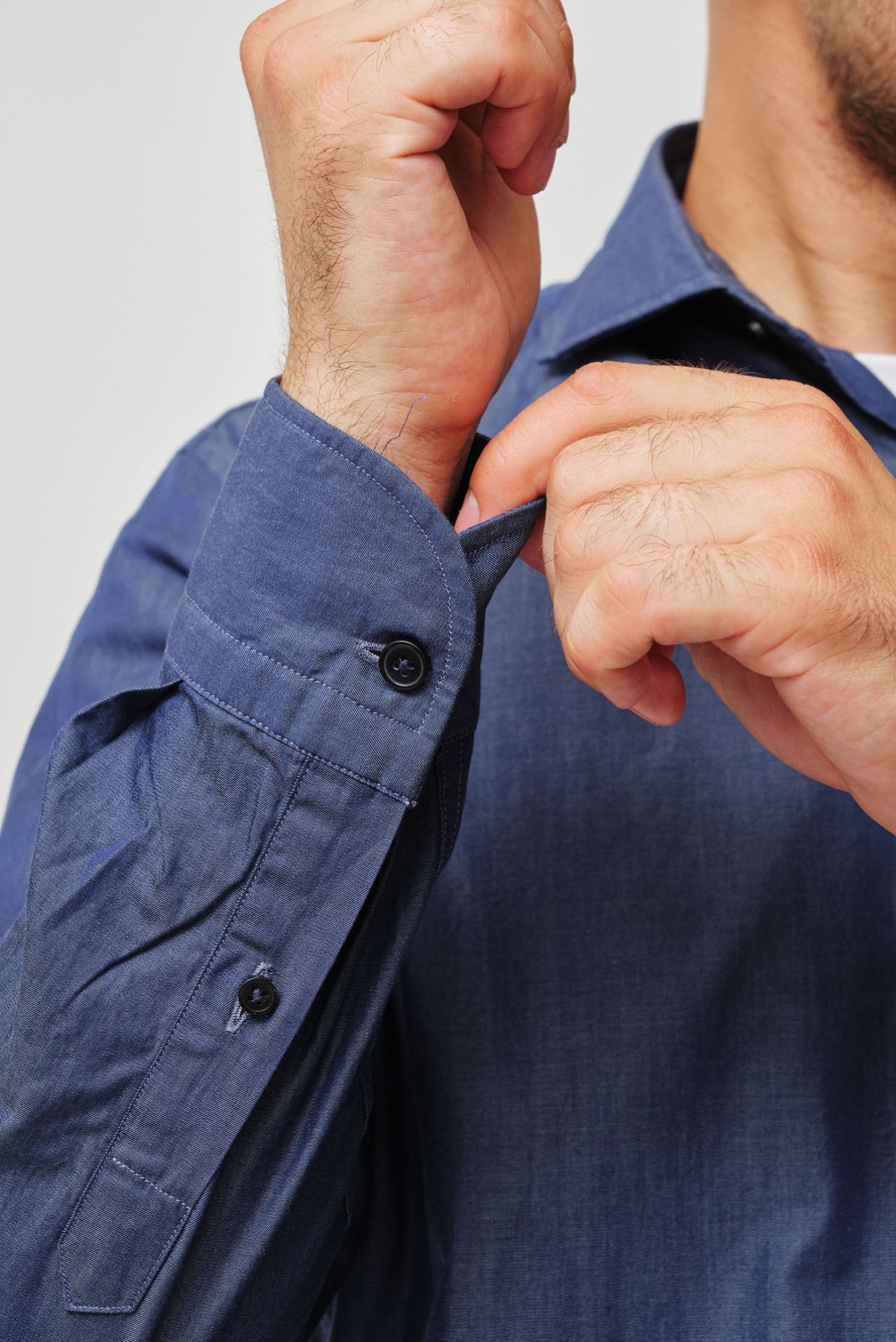 Мужская темно-синяя рубашка 5