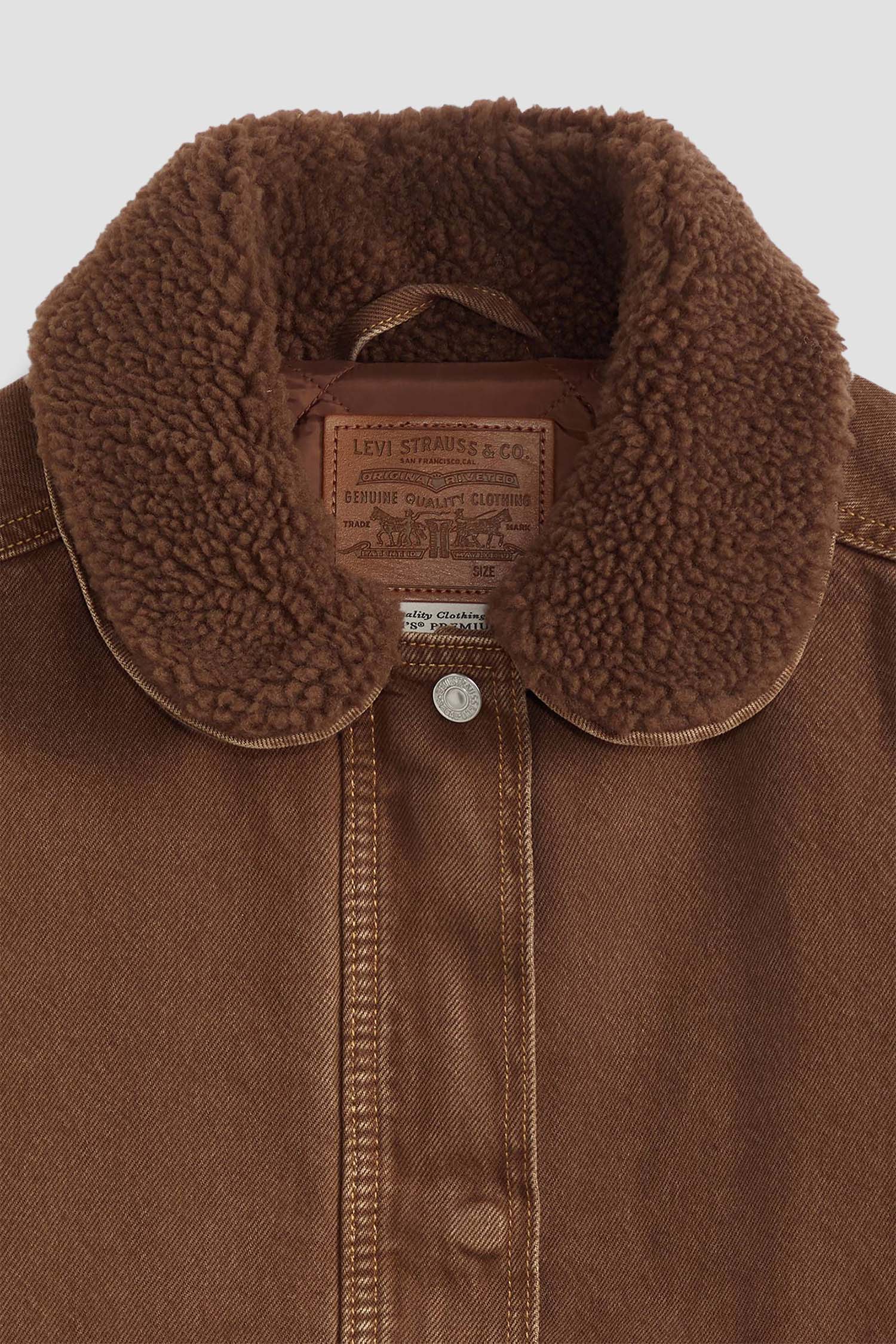 Женская коричневая джинсовая куртка 6