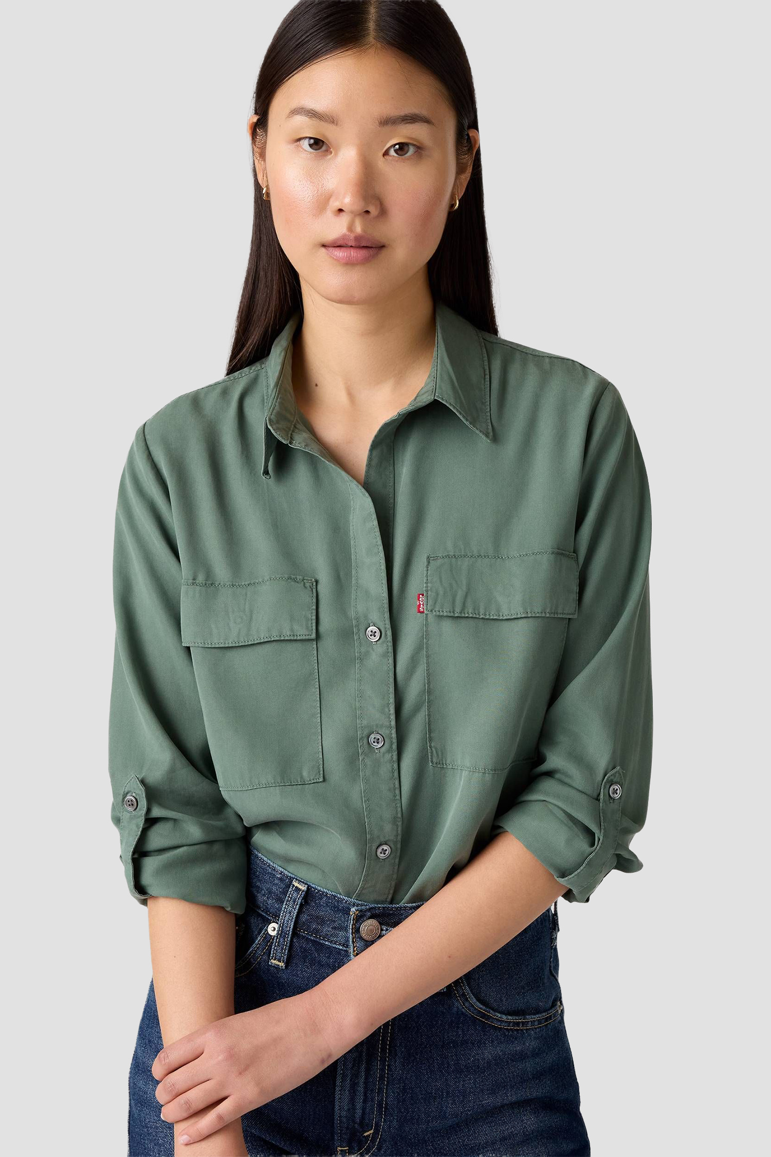 Женская зеленая блуза 4