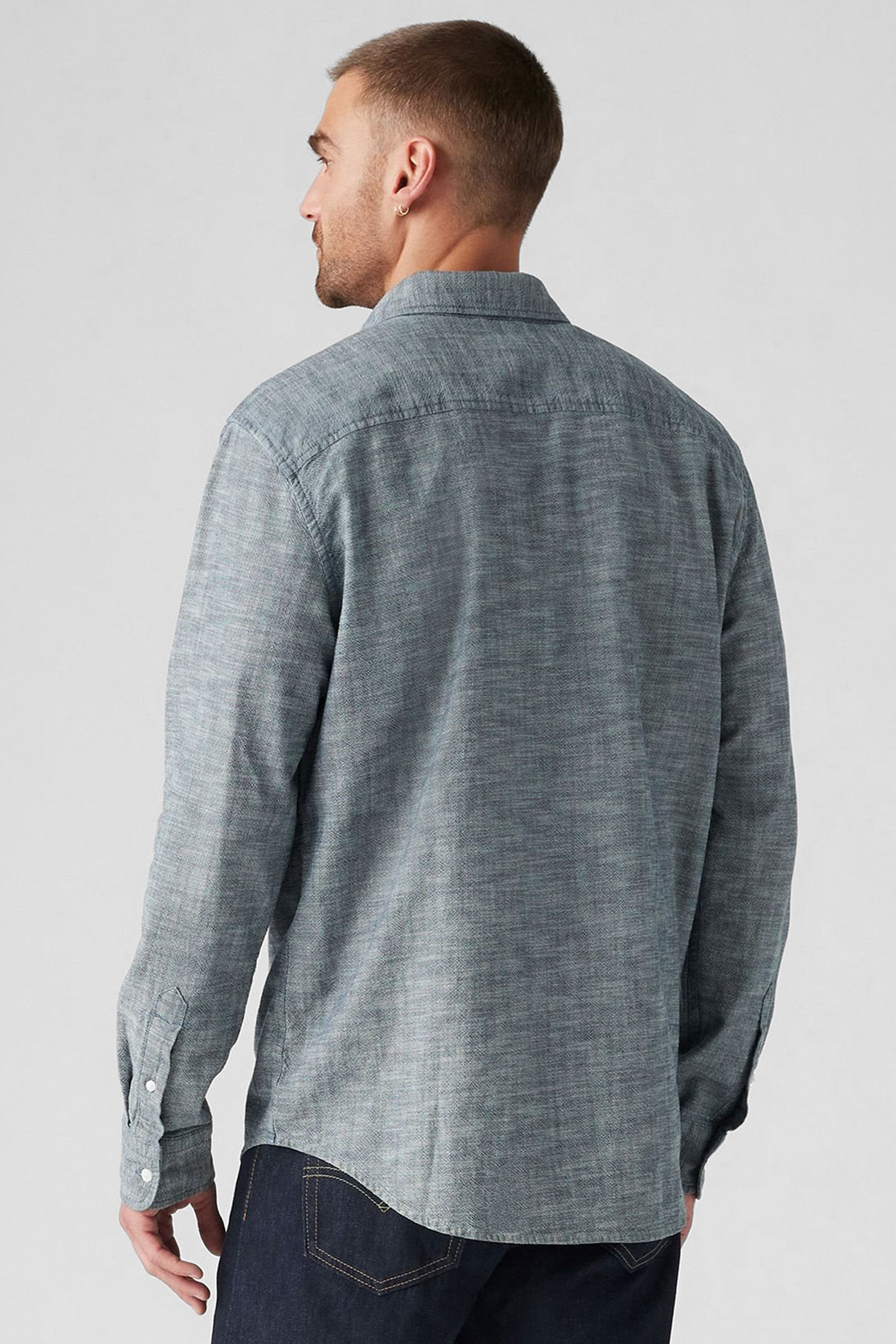 Мужская синяя рубашка 3