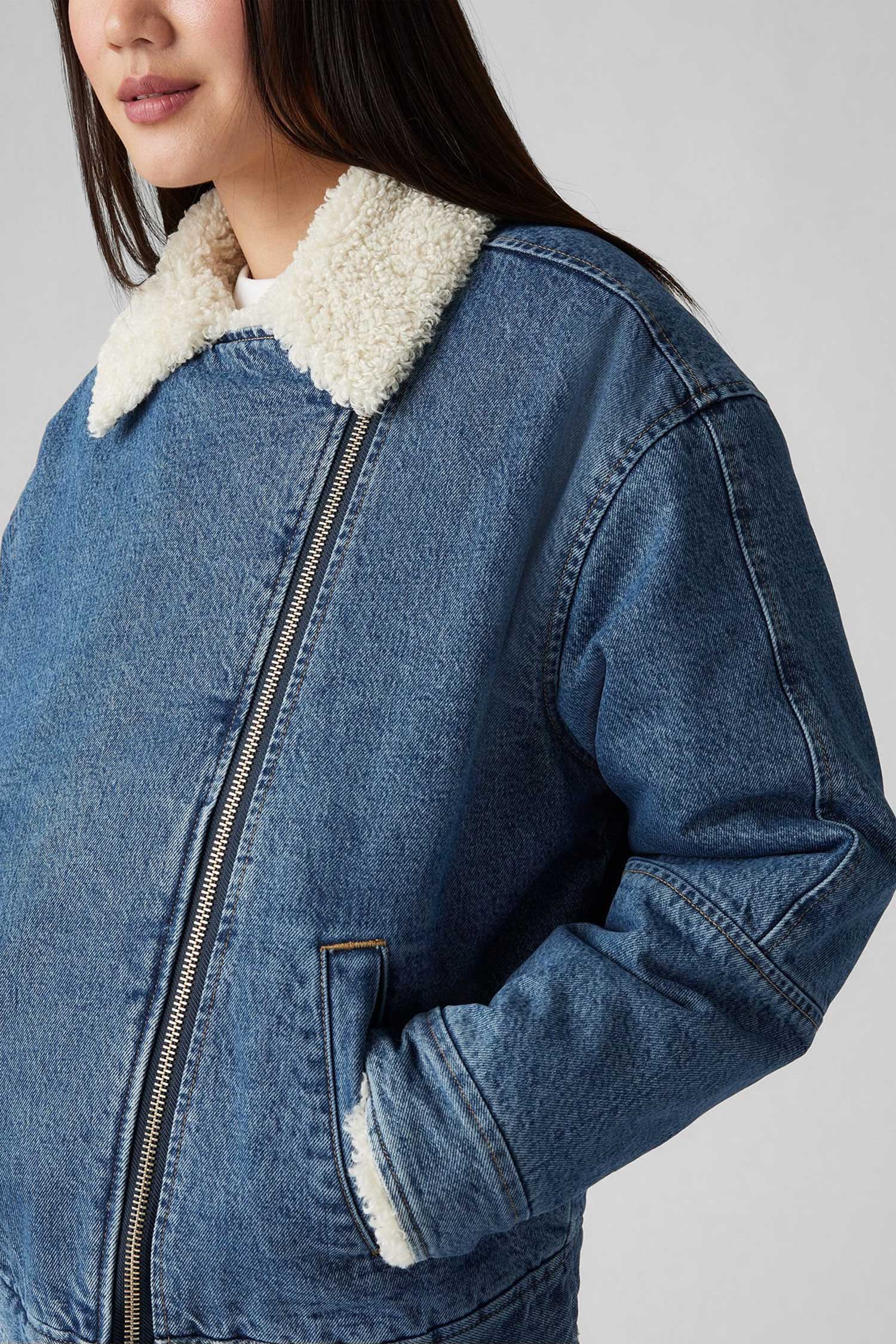 Женская синяя джинсовая косуха 5