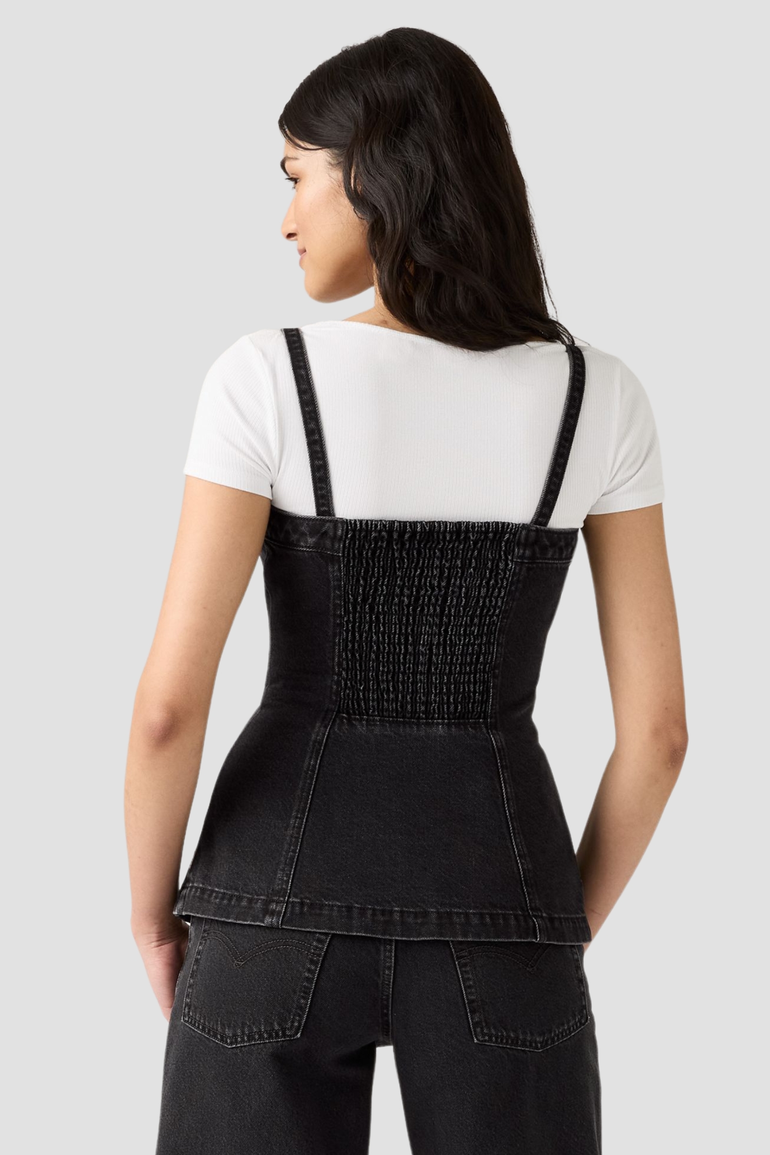 Женский черный джинсовый топ 3