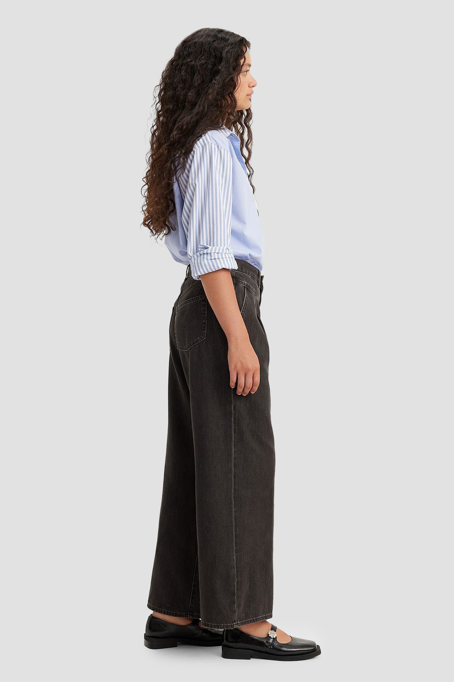 Женские черные джинсы Featherweight Baggy 5