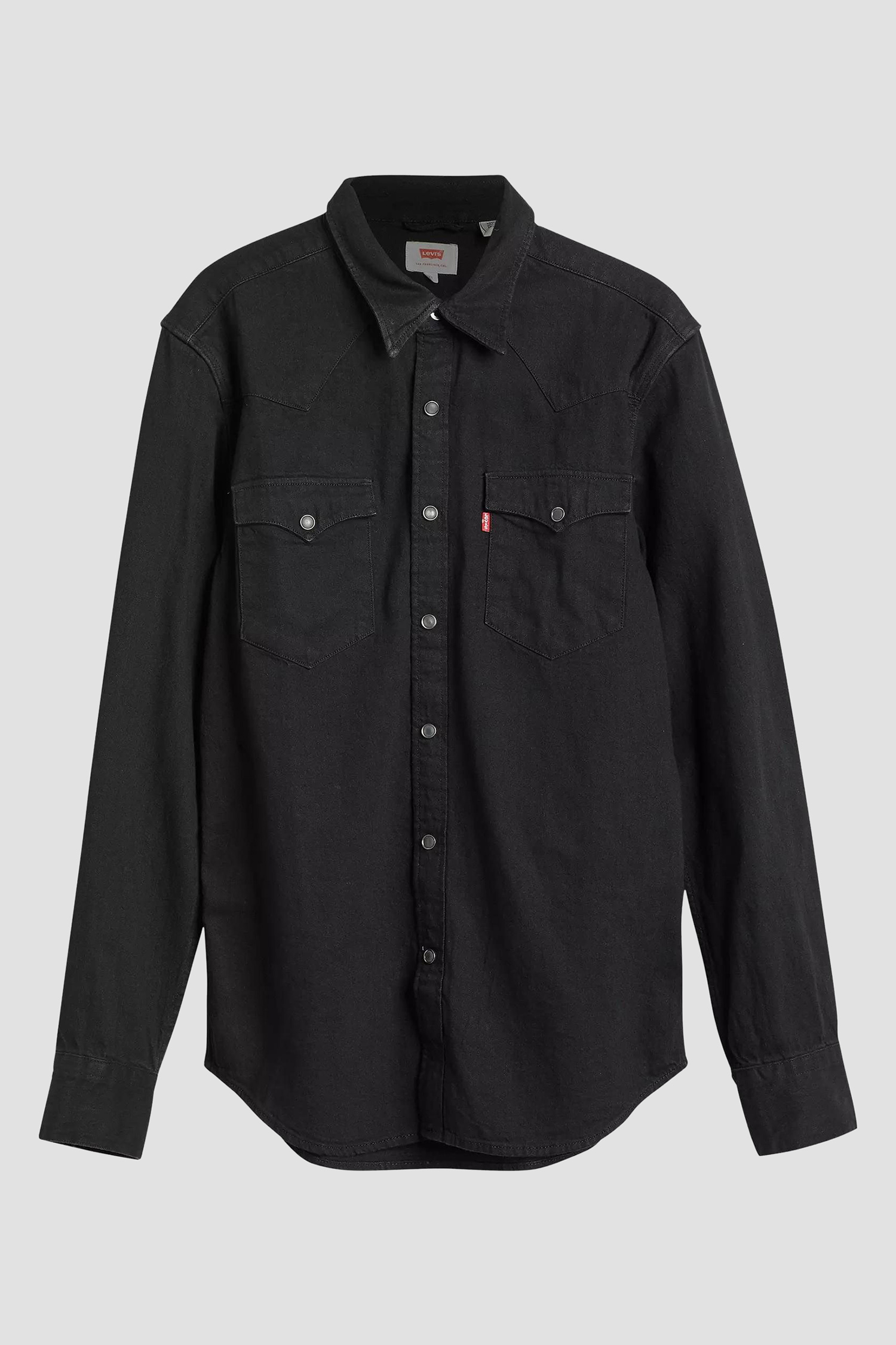 Мужская черная джинсовая рубашка 2