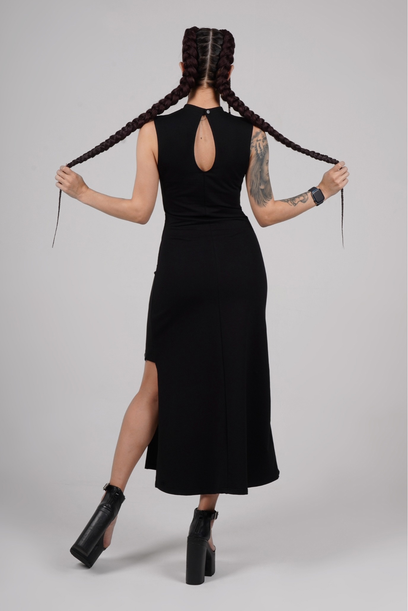 Платье ассиметричное  black 5