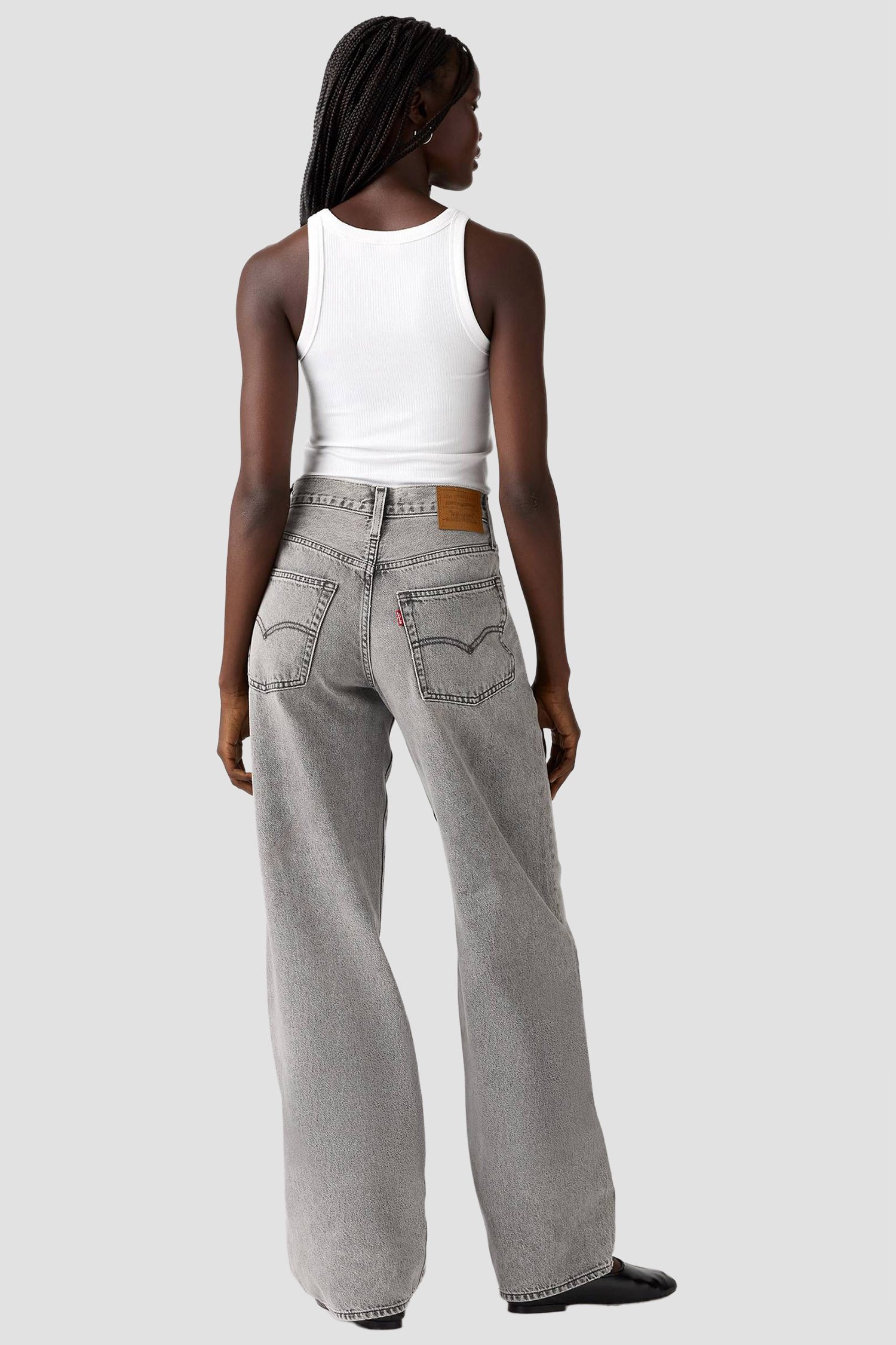 Женские серые джинсы Baggy Dad 8