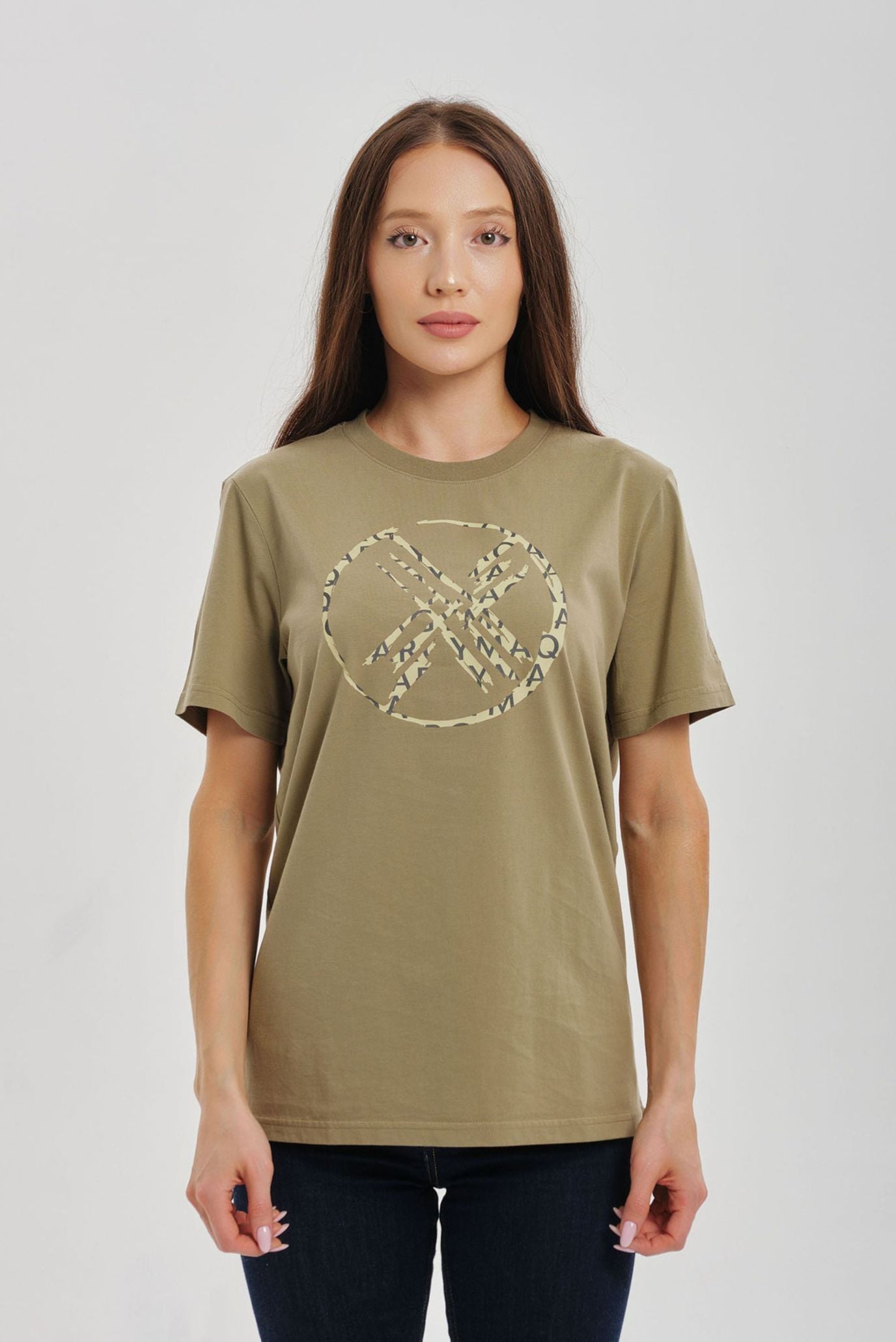 Хаки футболка SHANYRAQ (Унисекс) 6