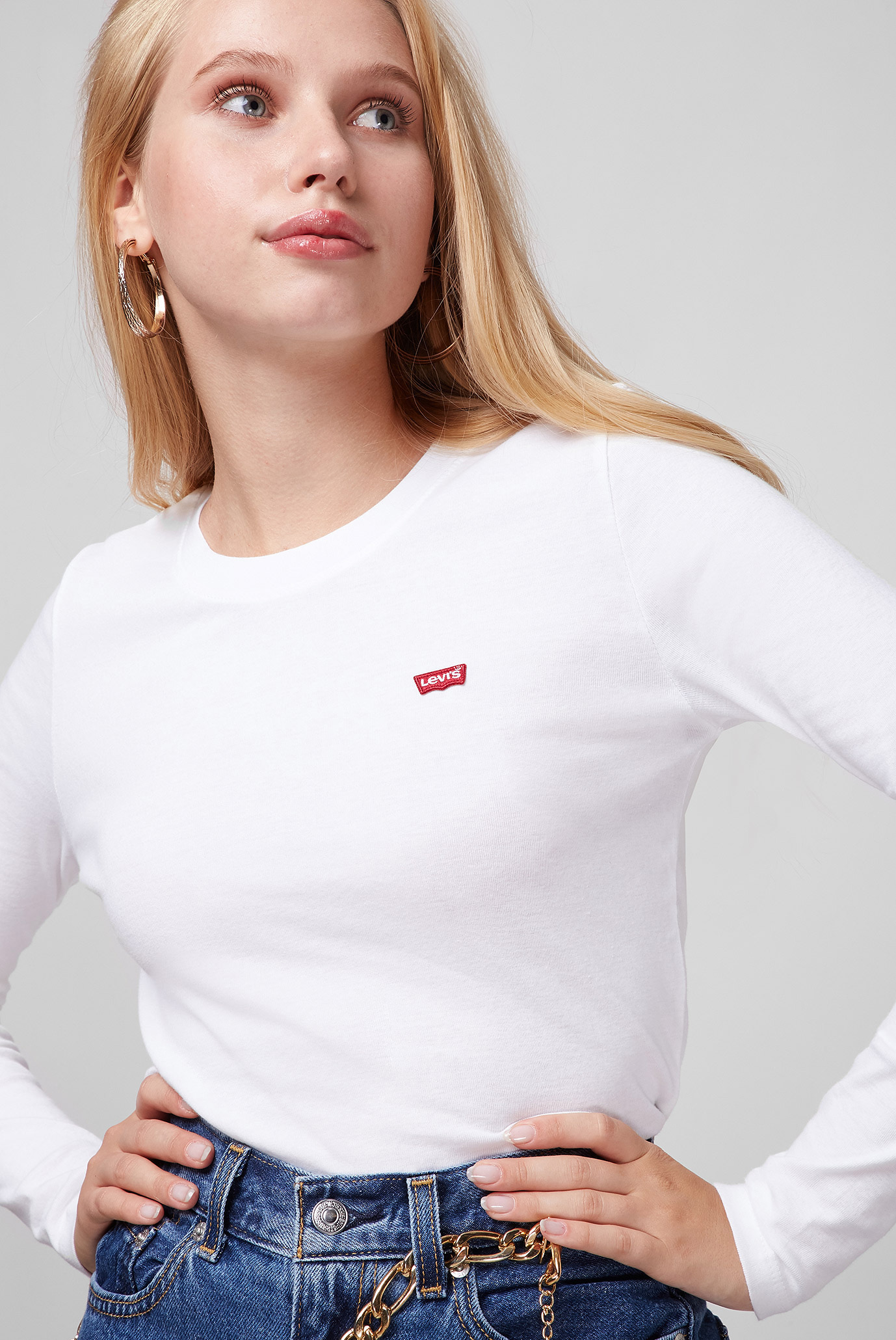 Женский белый лонгслив 4