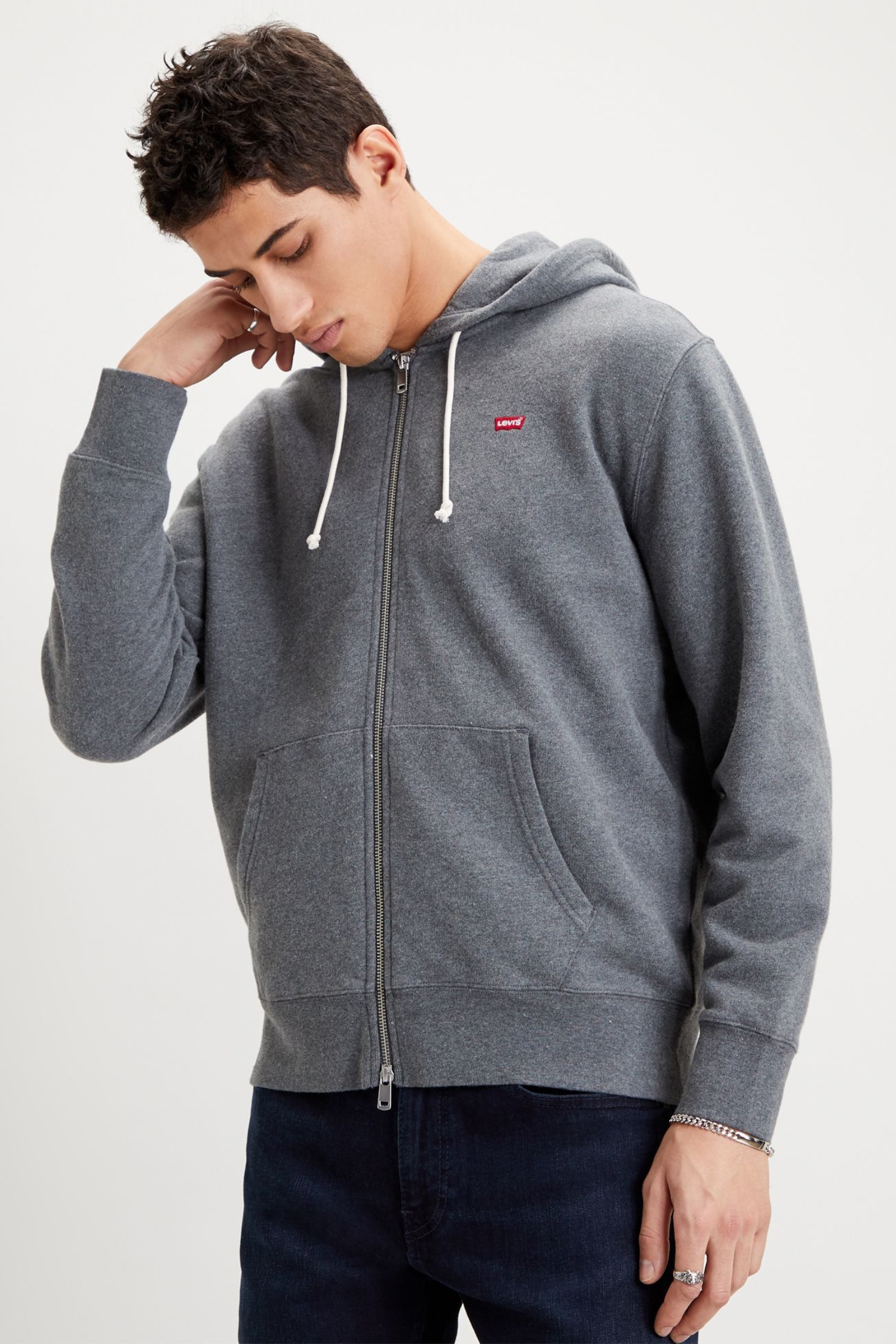 Мужская серая кофта на молнии 1