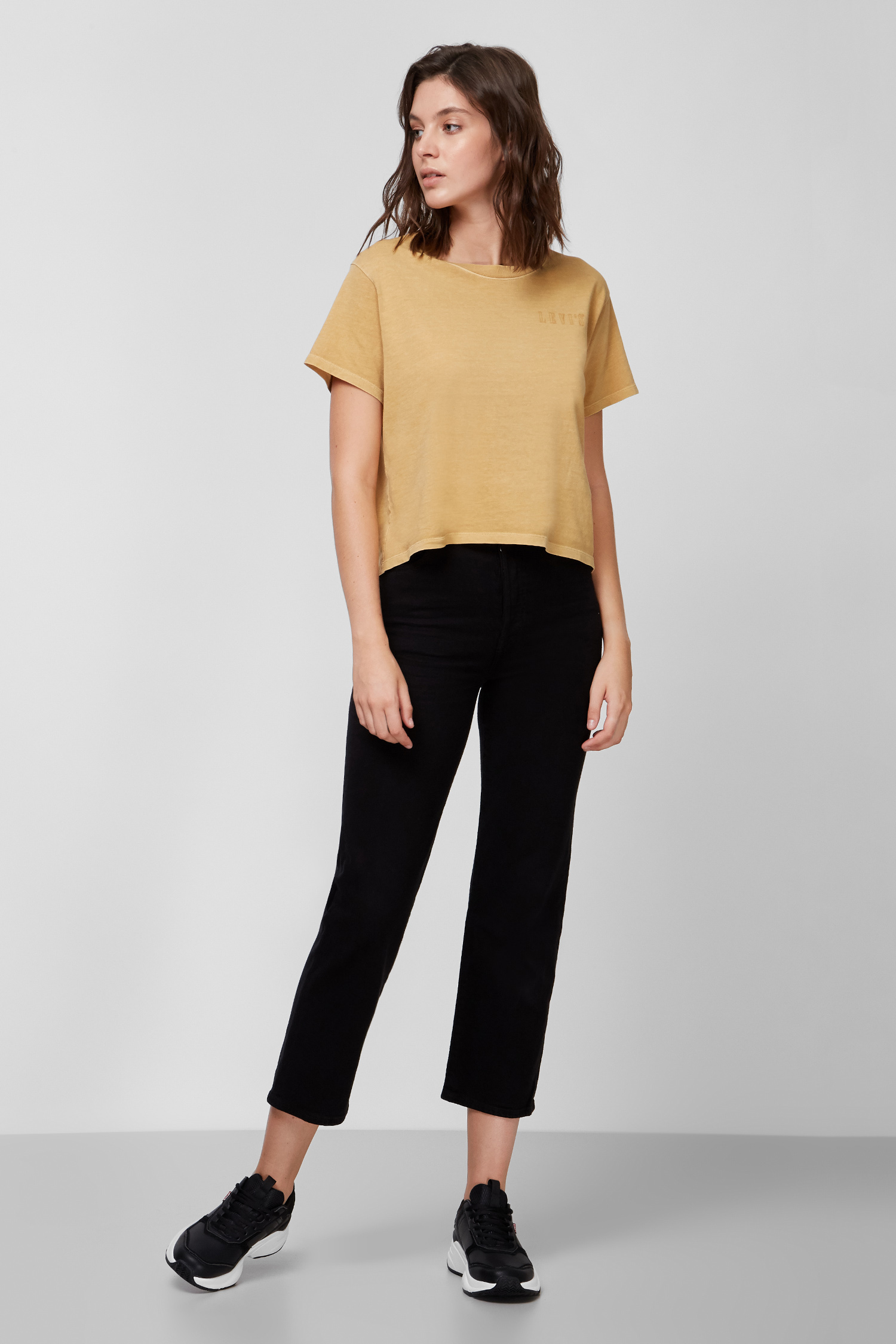 Женские черные джинсы Ribcage Straight Ankle 2