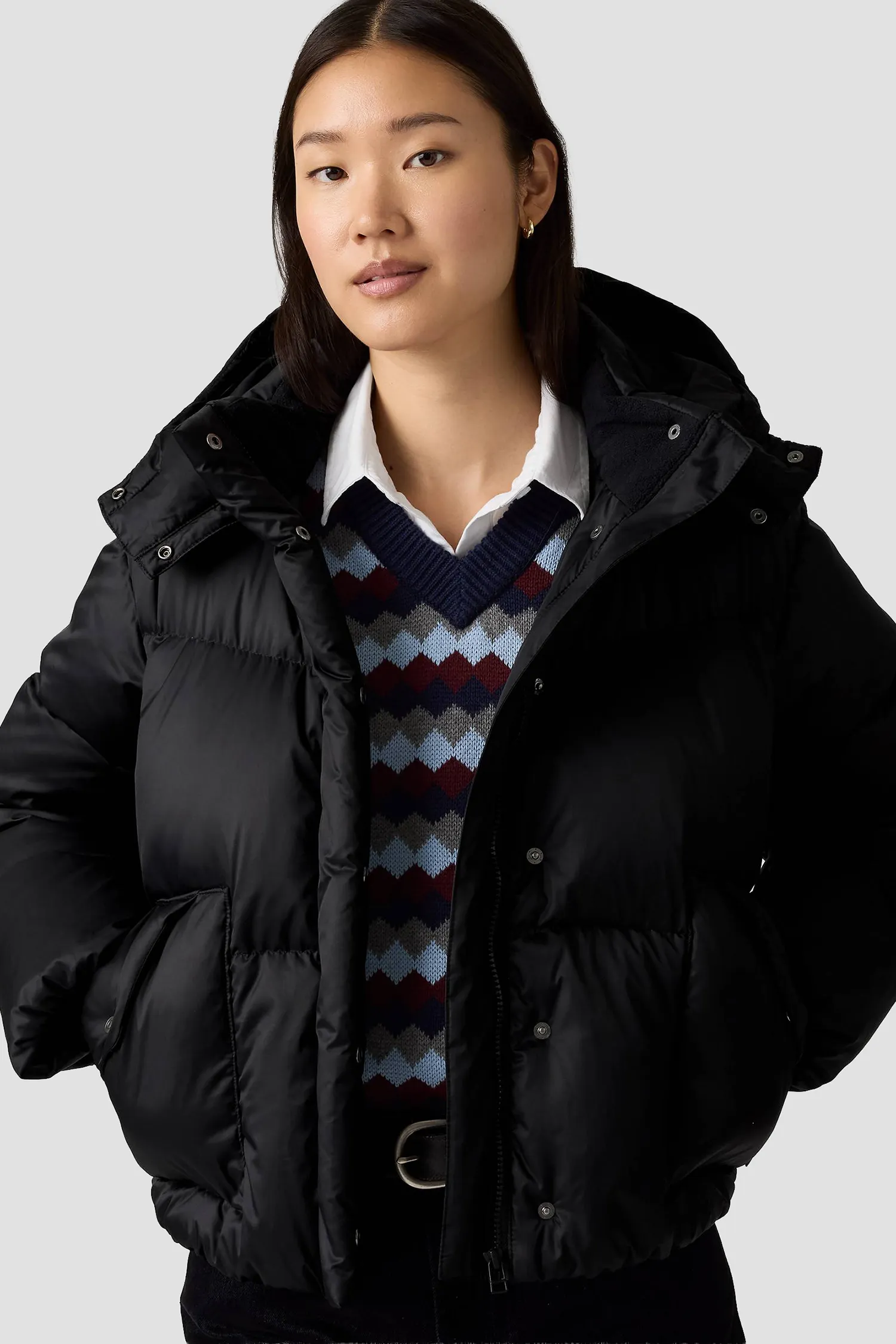 Женский черный пуховик 4