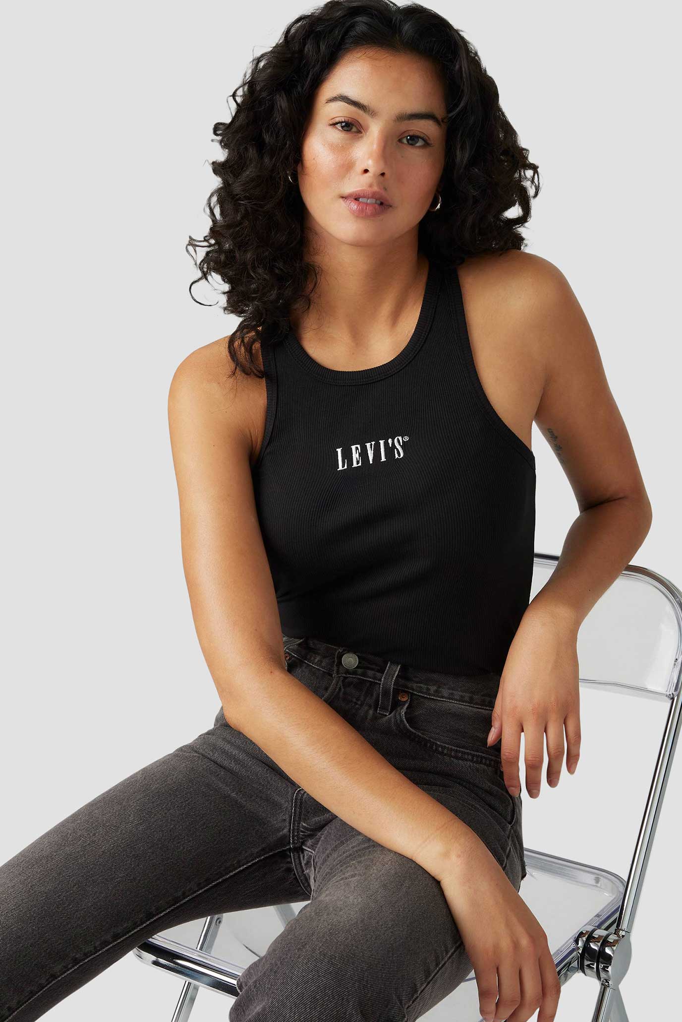 Женская черная майка 4