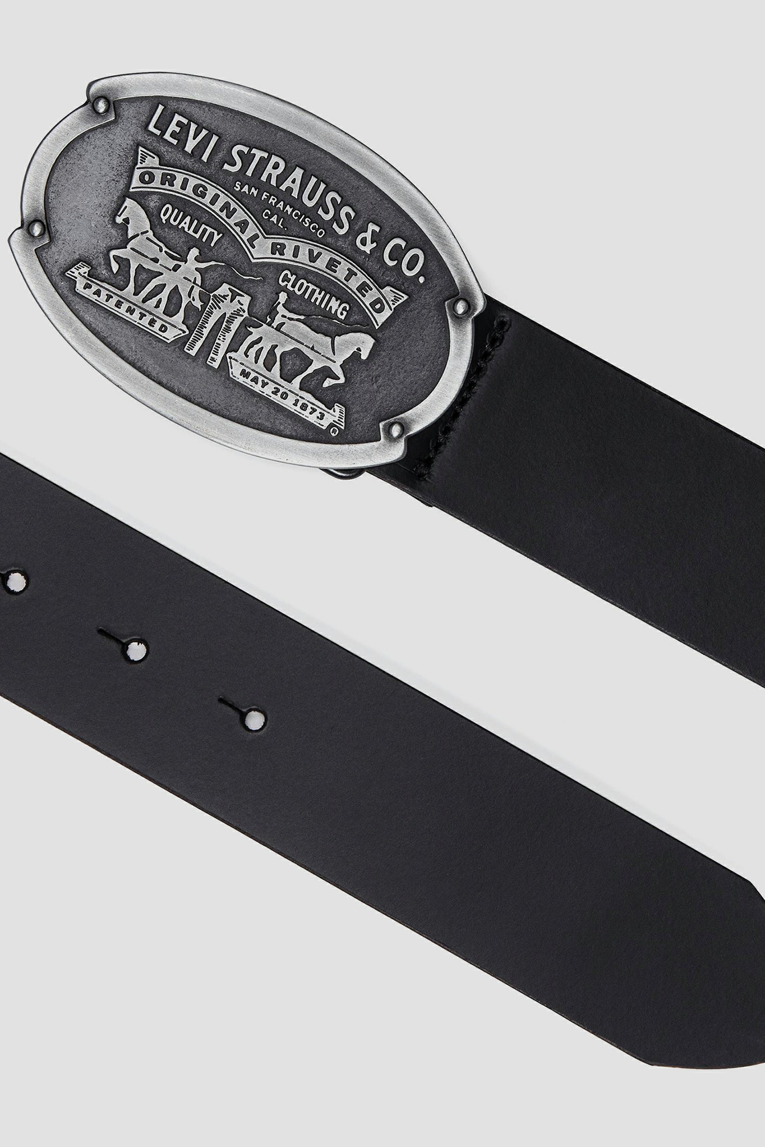 Мужской черный кожаный ремень 2