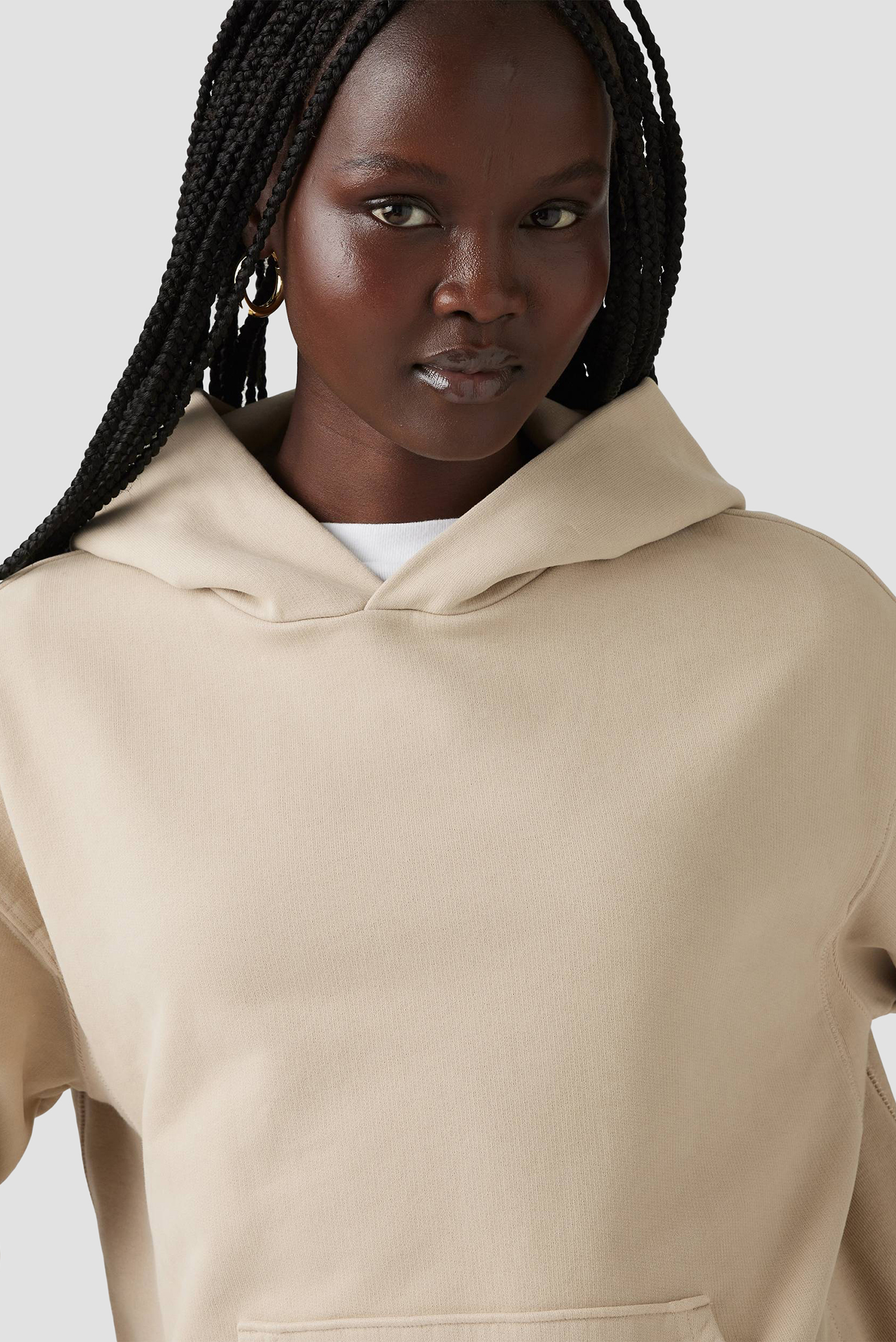 Женское бежевое худи 5