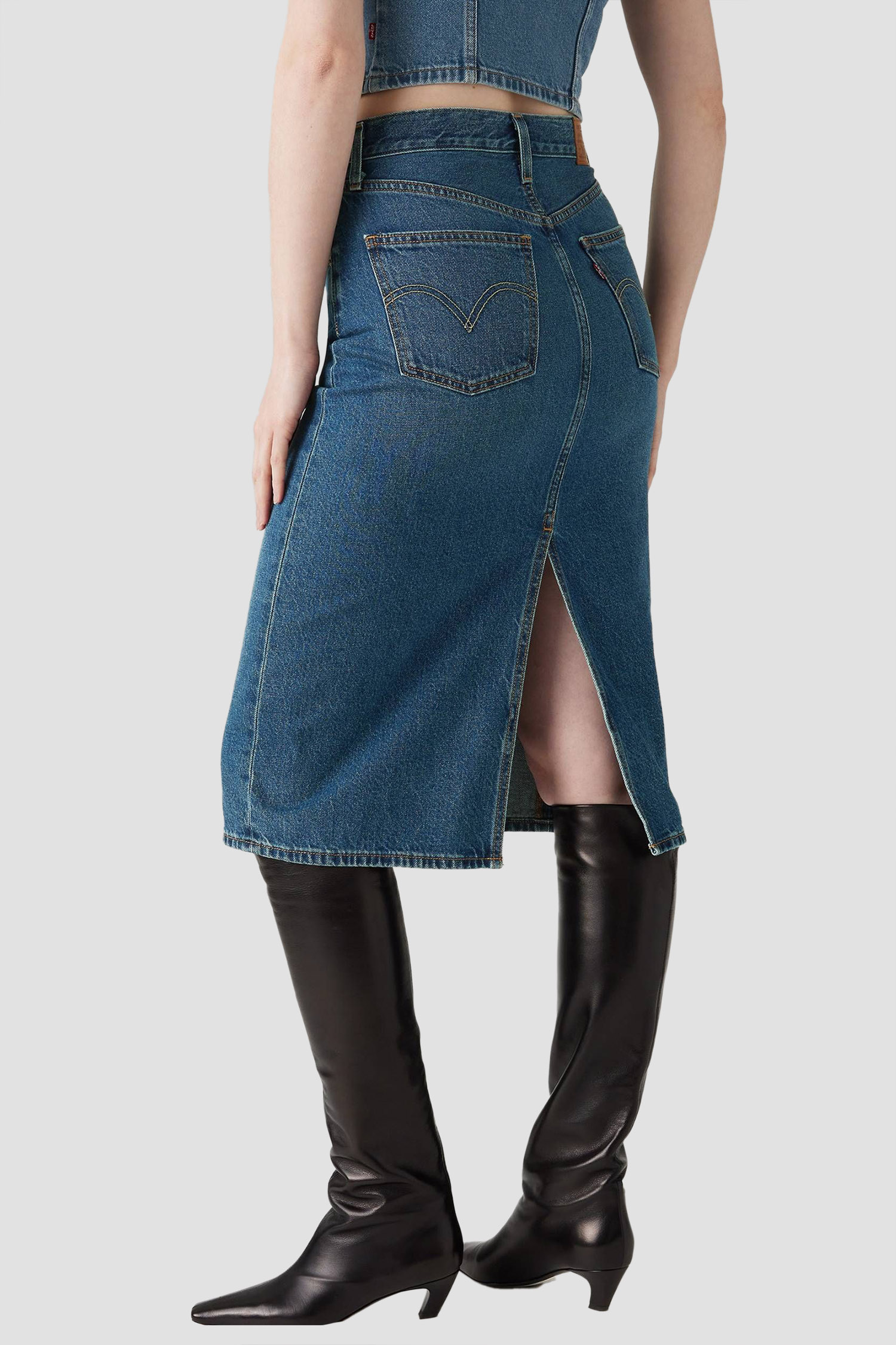 Женская синяя джинсовая юбка 5