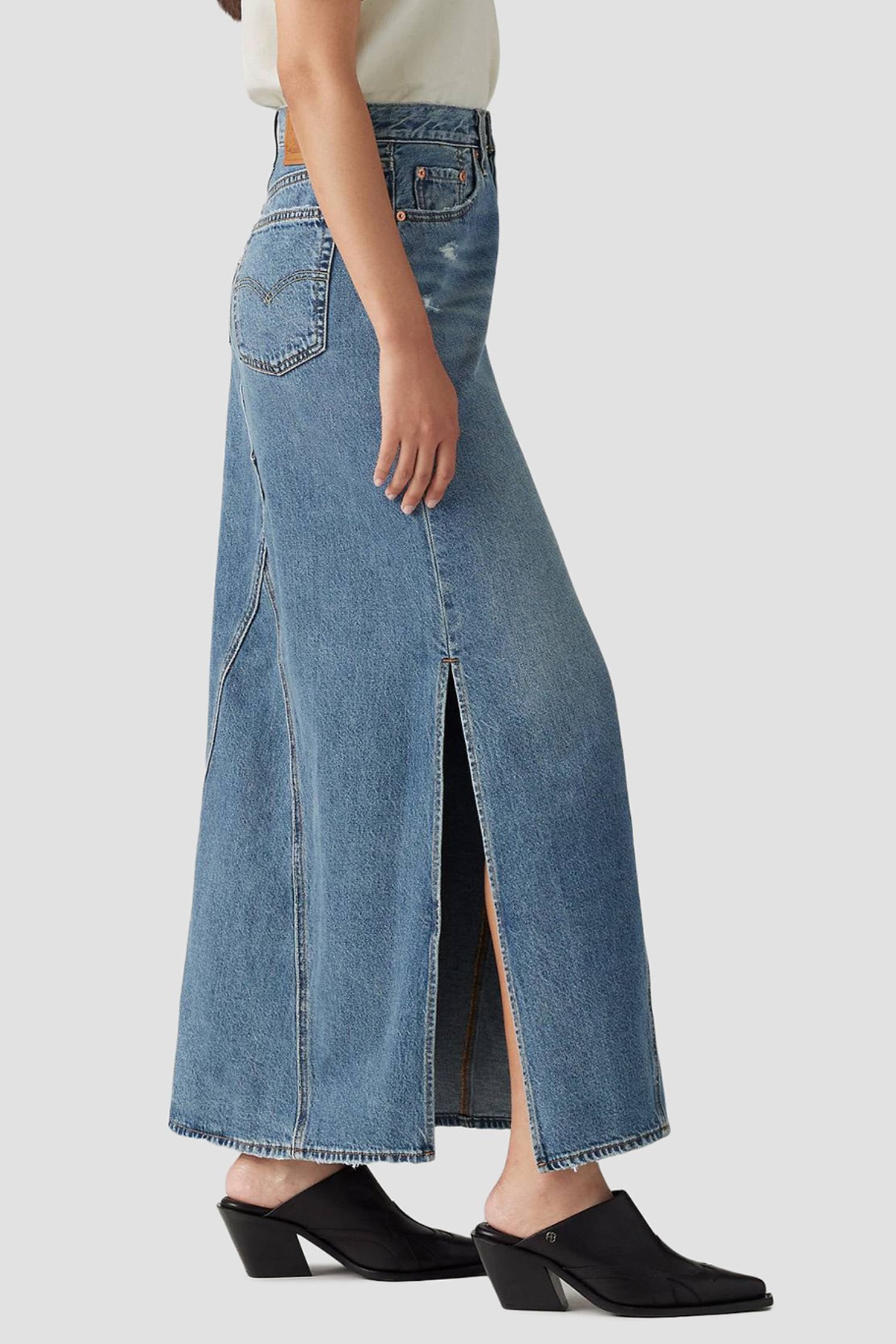 Женская синяя джинсовая юбка 4