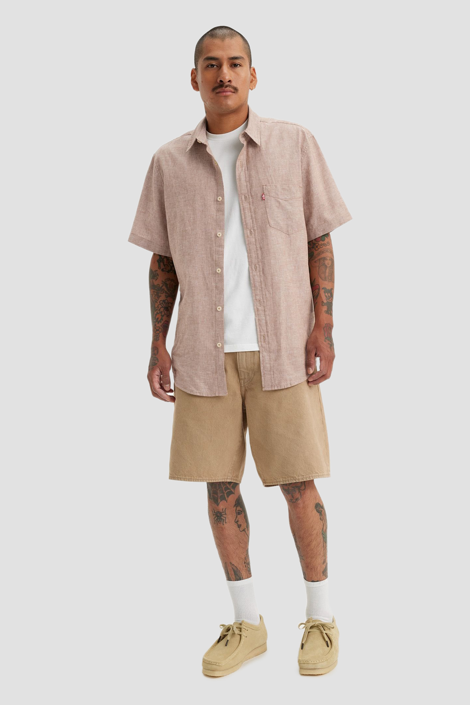 Мужские бежевые джинсовые шорты 468™ Stay Loose 6