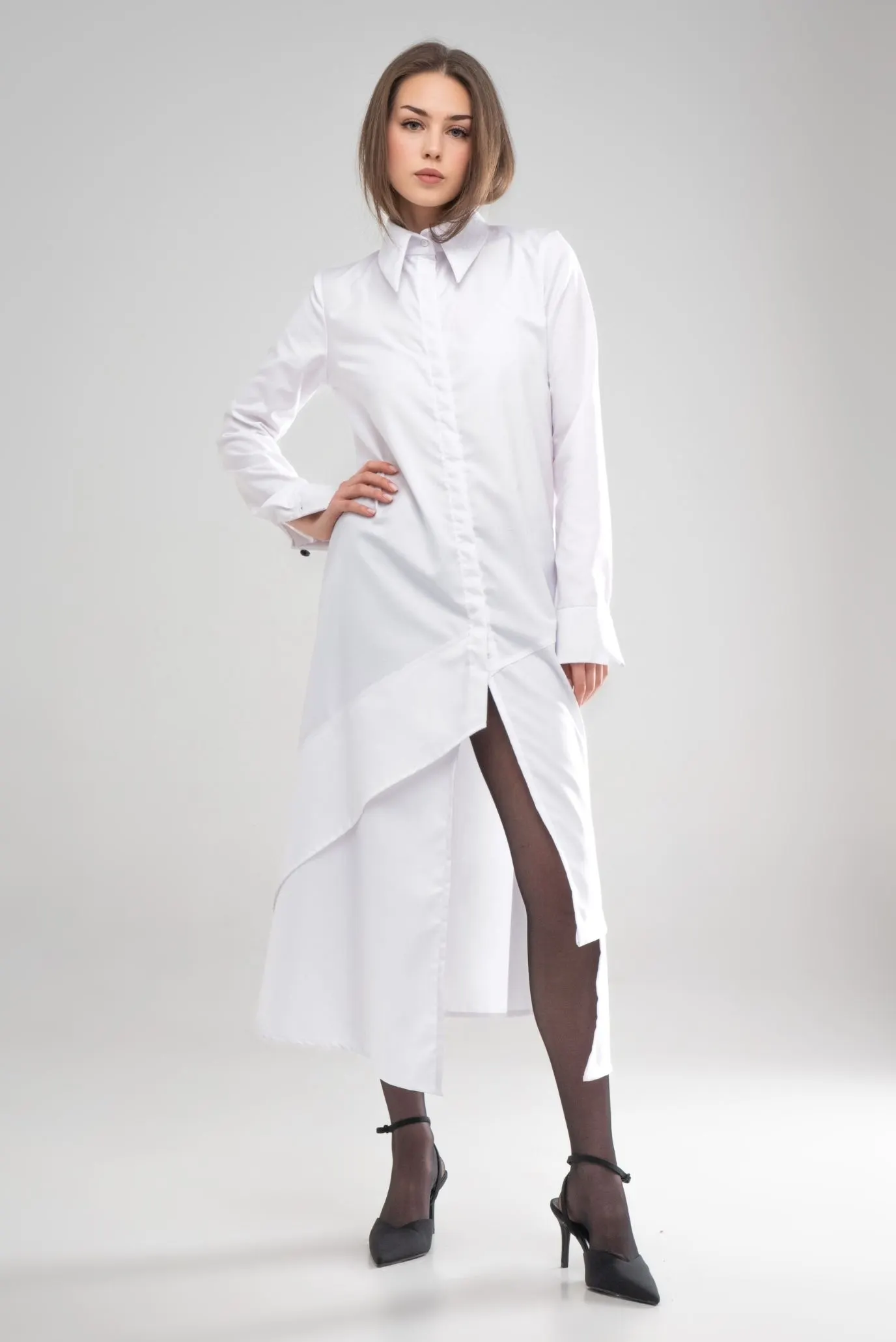 Рубашка - платье DECONSTRUCTED WHITE 2