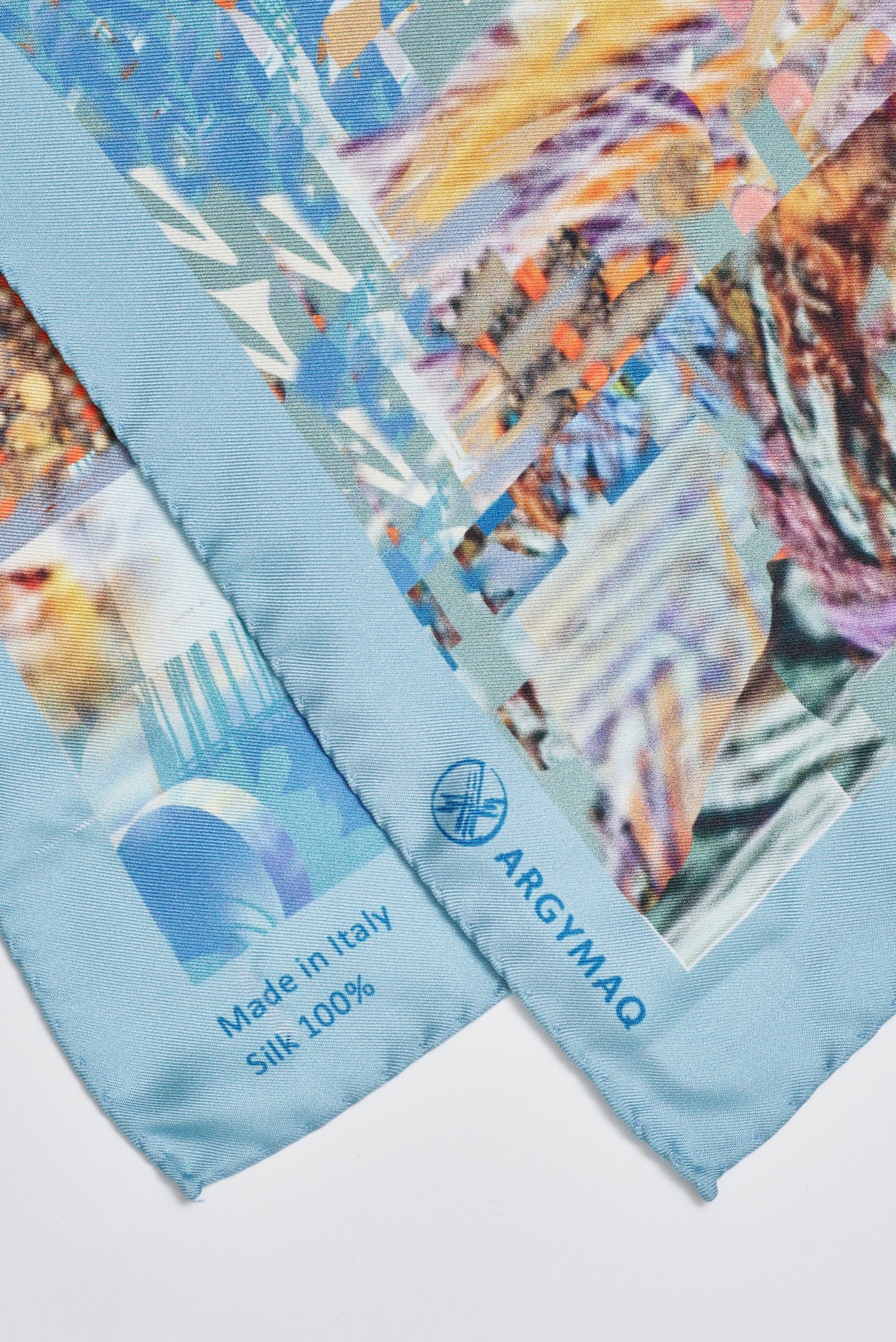 Женский голубой платок 140х140 2