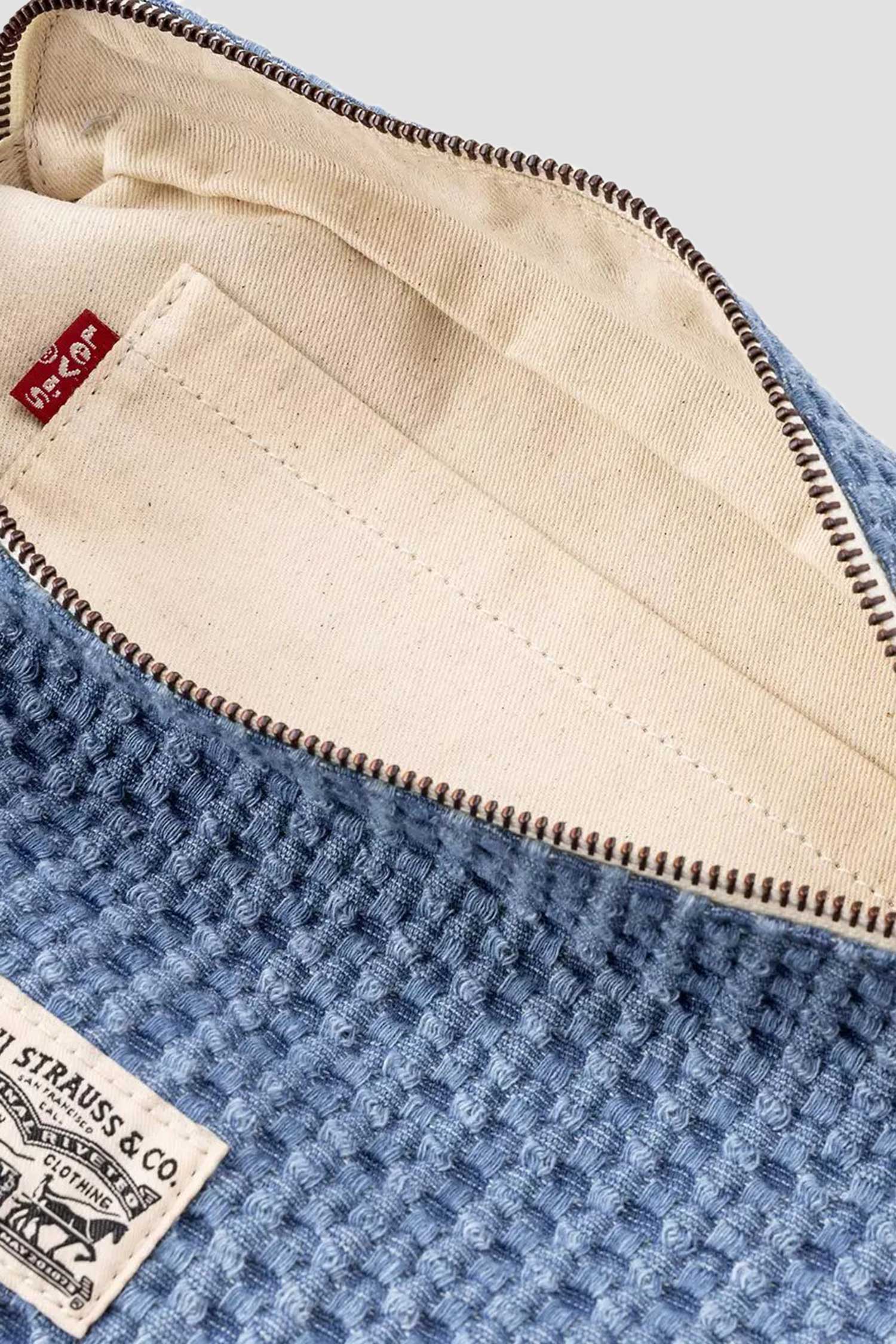 Женская голубая поясная сумка 3