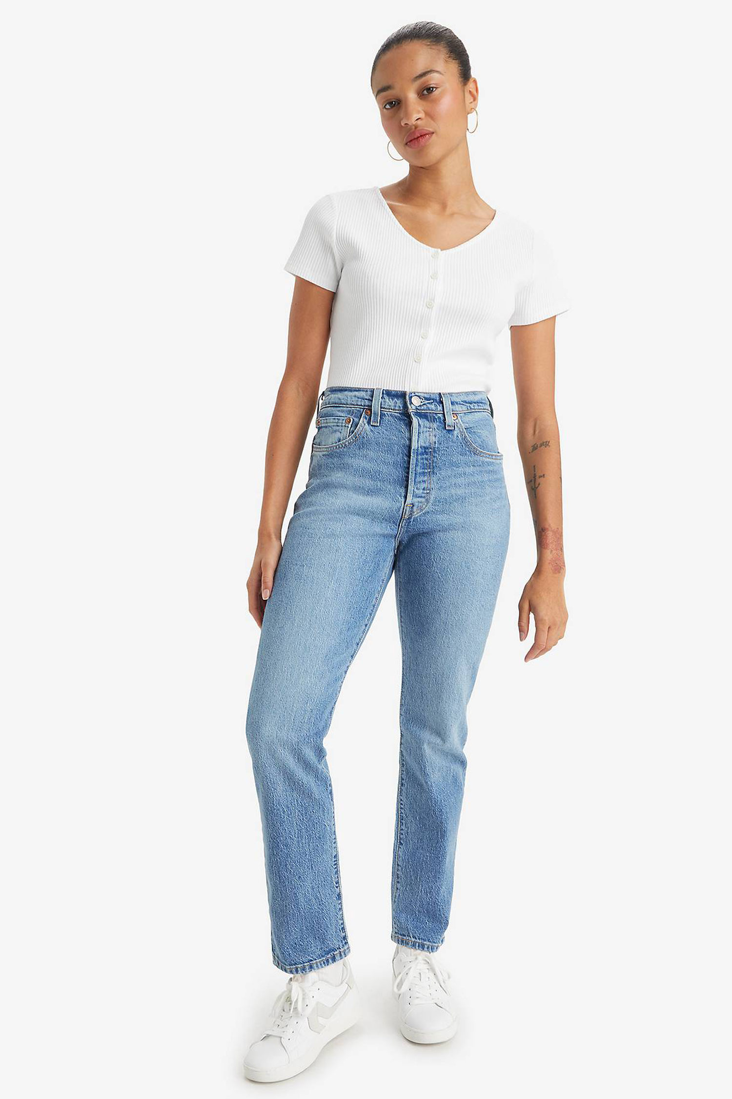 Женские голубые джинсы  501® Straight 8