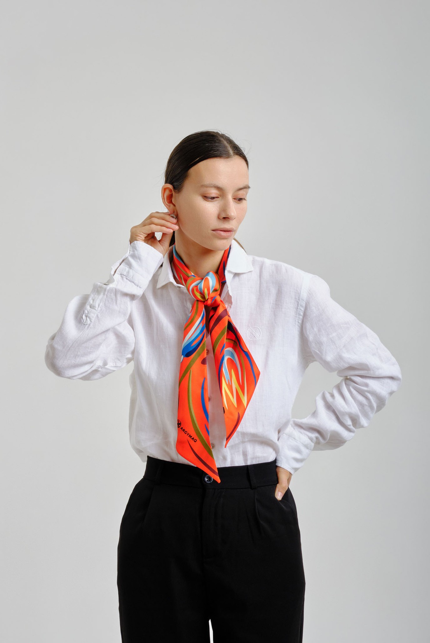 Женский красный платок 11х137 6