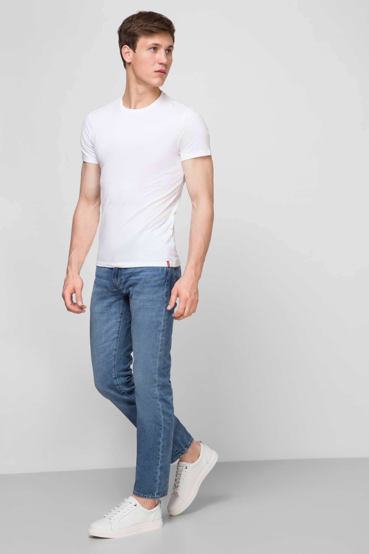 Мужские белые футболки (2 шт) Slim Fit 5