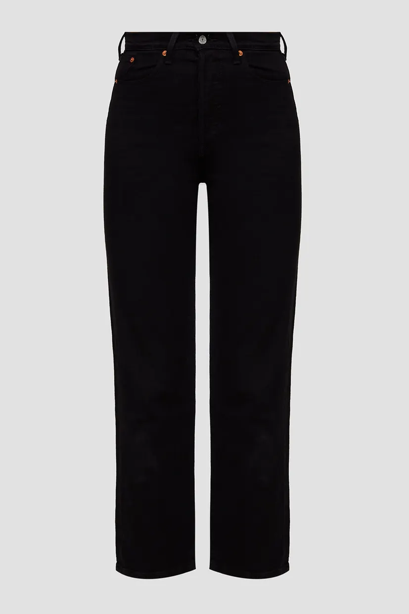 Женские черные джинсы Ribcage Straight Ankle 5