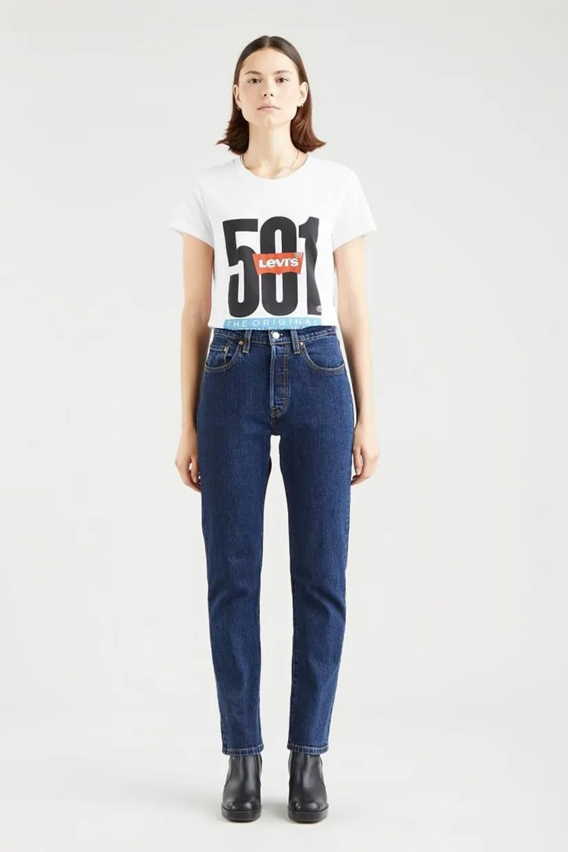 Женские синие джинсы 501® Straight Crop 5