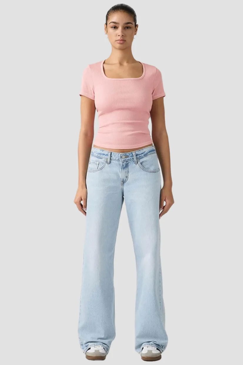 Женские голубые джинсы Low Loose 5