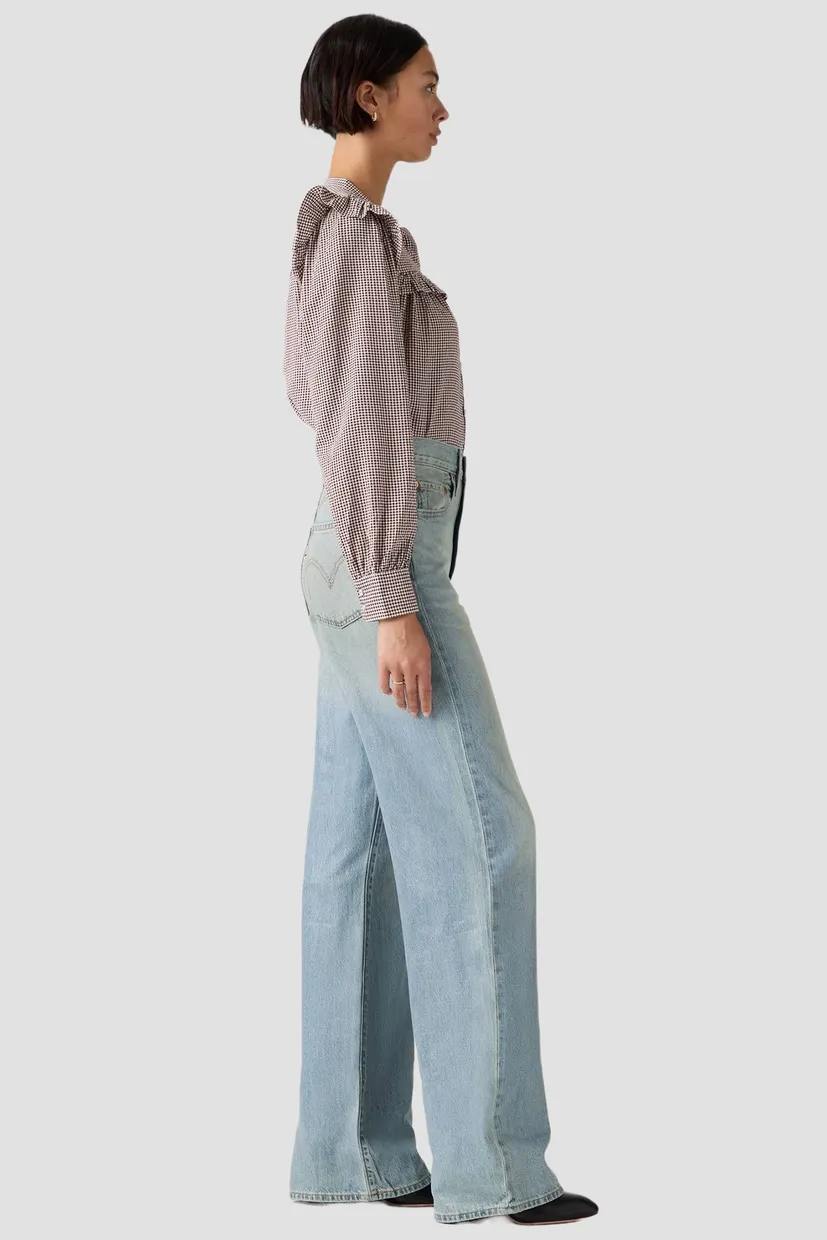 Женские голубые джинсы Ribcage Wide Leg 3