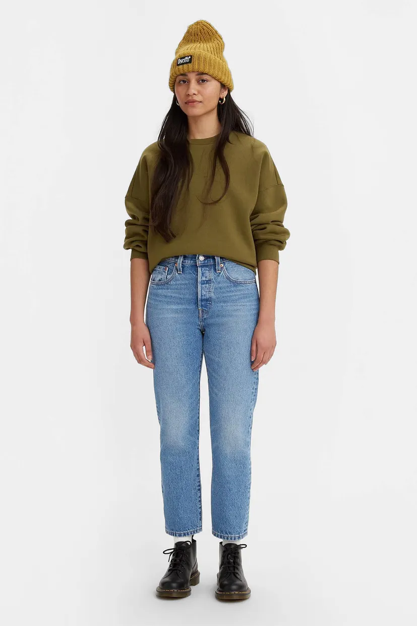 Женские голубые джинсы 501® Straight Crop 5