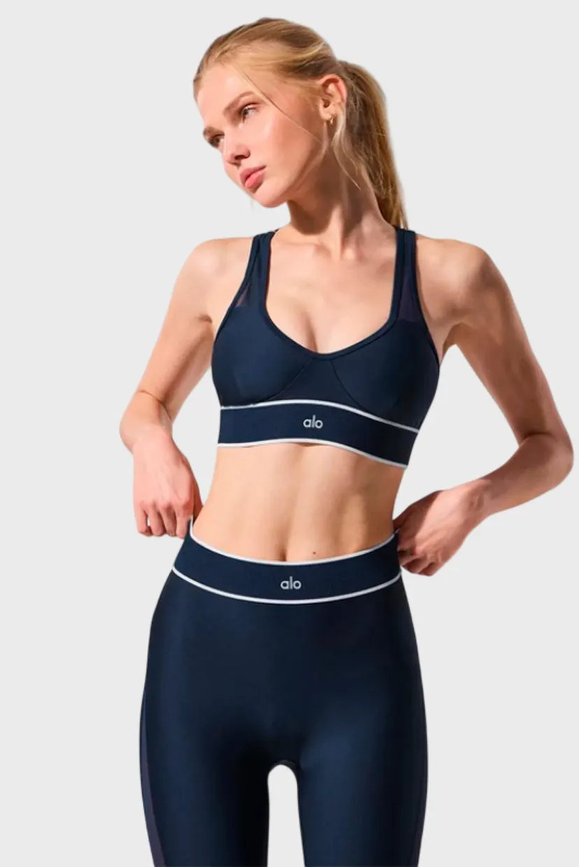 Леггинсы Alo Yoga Airlift Mesh High-Waist Darling Stirrup Legging Navy 3
